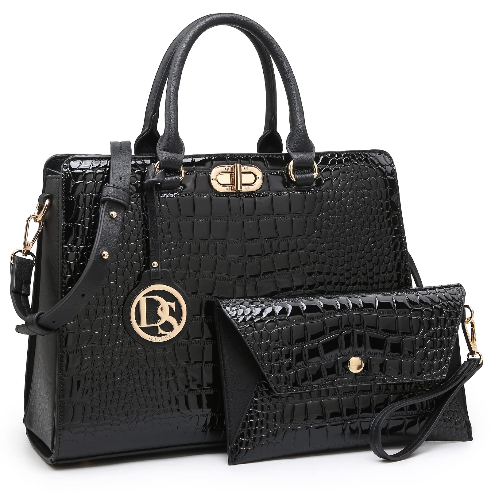 Stylish Dasein Women's Handbag Set - Fashion Satchel Purse & Matching Clutch (2-Piece) | Top Handle Tote & Shoulder Bag for Work, Office & Daily Use