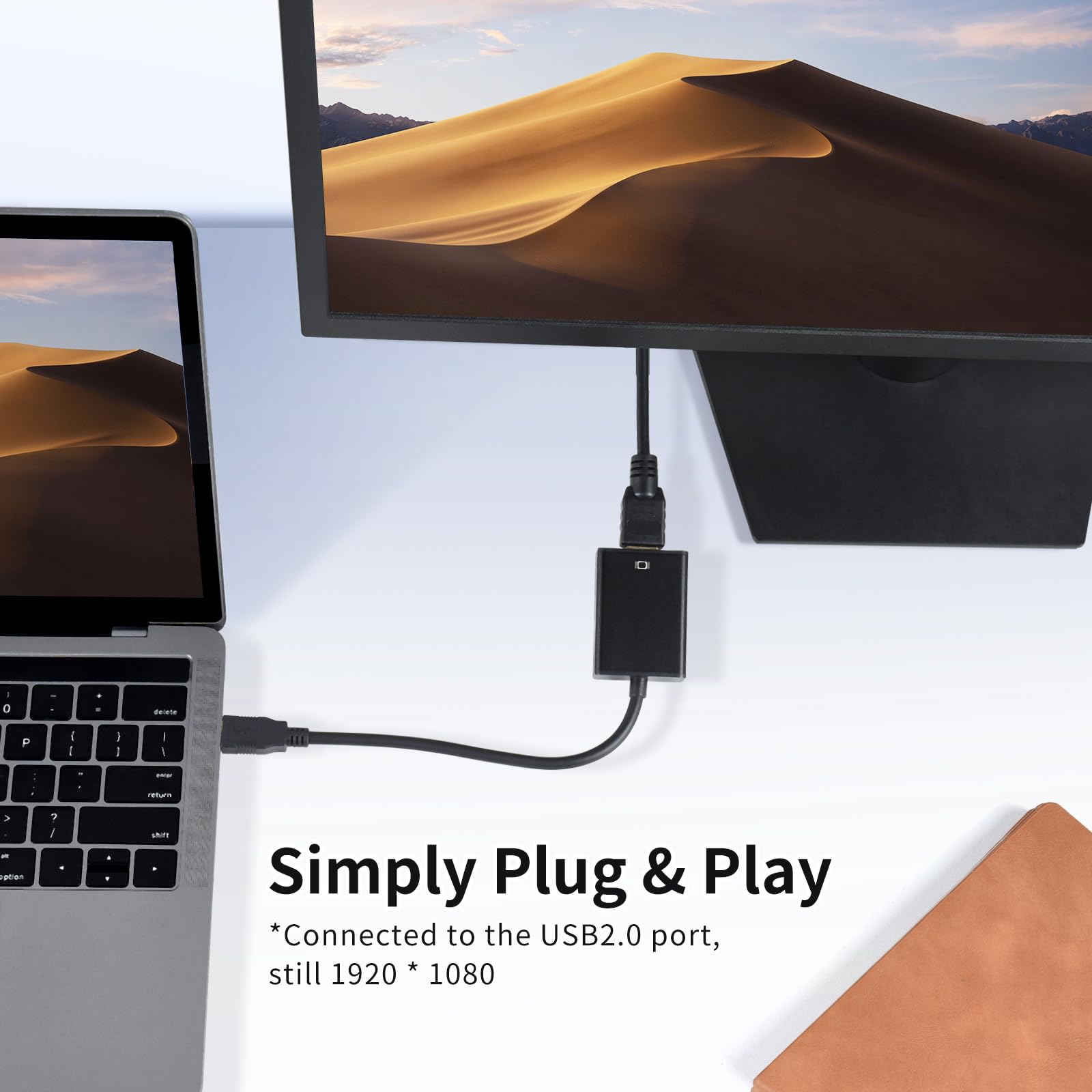 ELUTENG USB to HDMI Adapter 1080P Converter for PC TV - Home Office Streaming