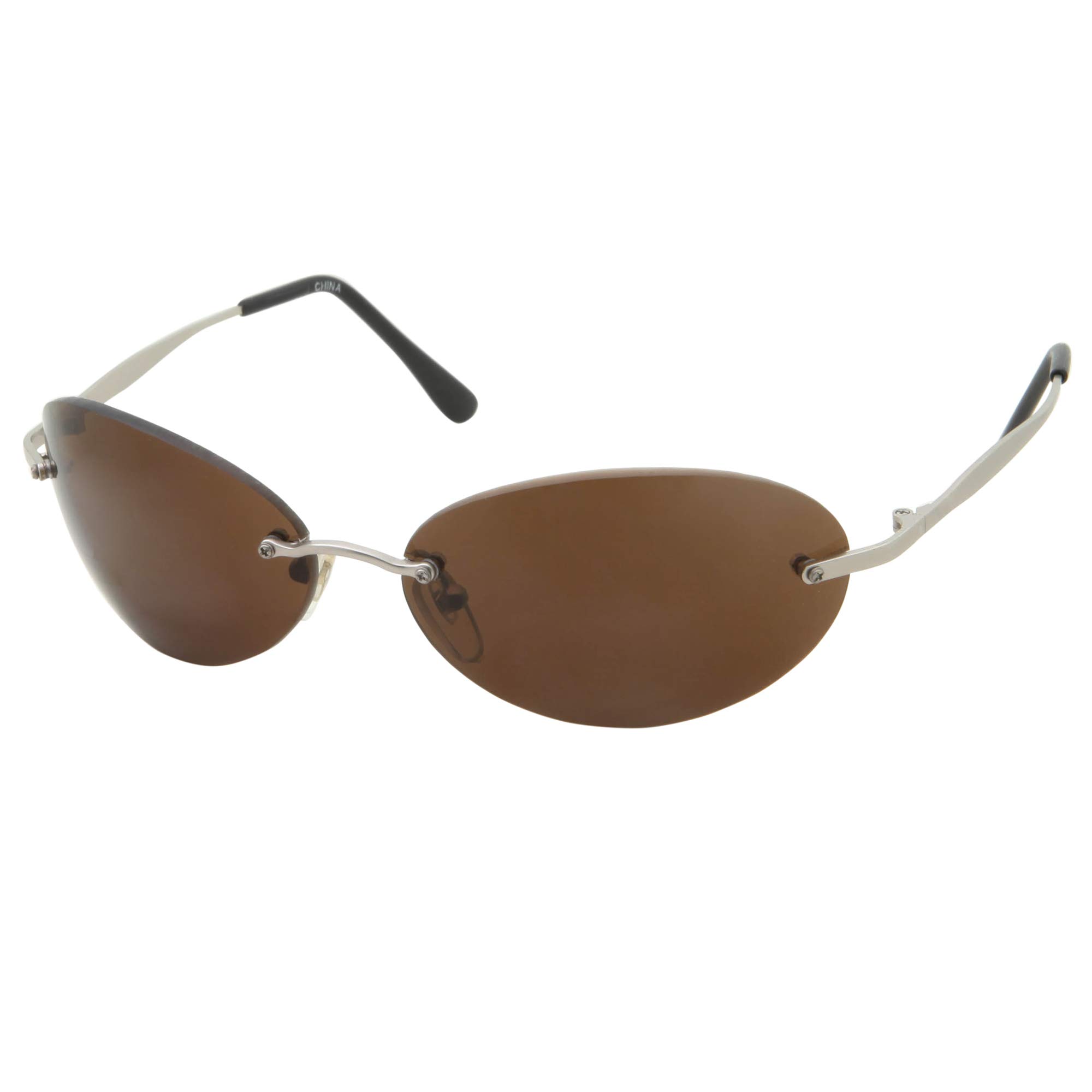 Matrix Morpheus NEO Style Men's Rimless Sunglasses - Black Round Oval Sunglasses for Men | Perfect for Outdoor Activities, Driving, and Fashion Accessories