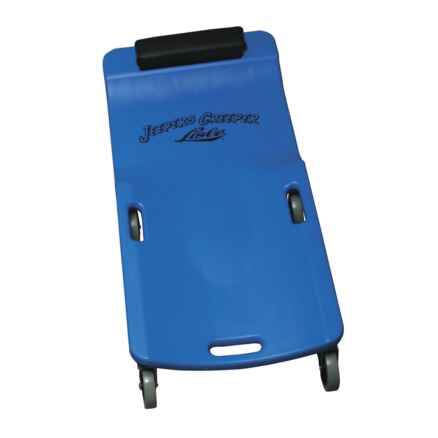 Lisle 94032 Blue Large Wheel Plastic Creeper - Heavy Duty Mechanic Stool with Smooth Rolling Casters for Auto Repair & Garage Work