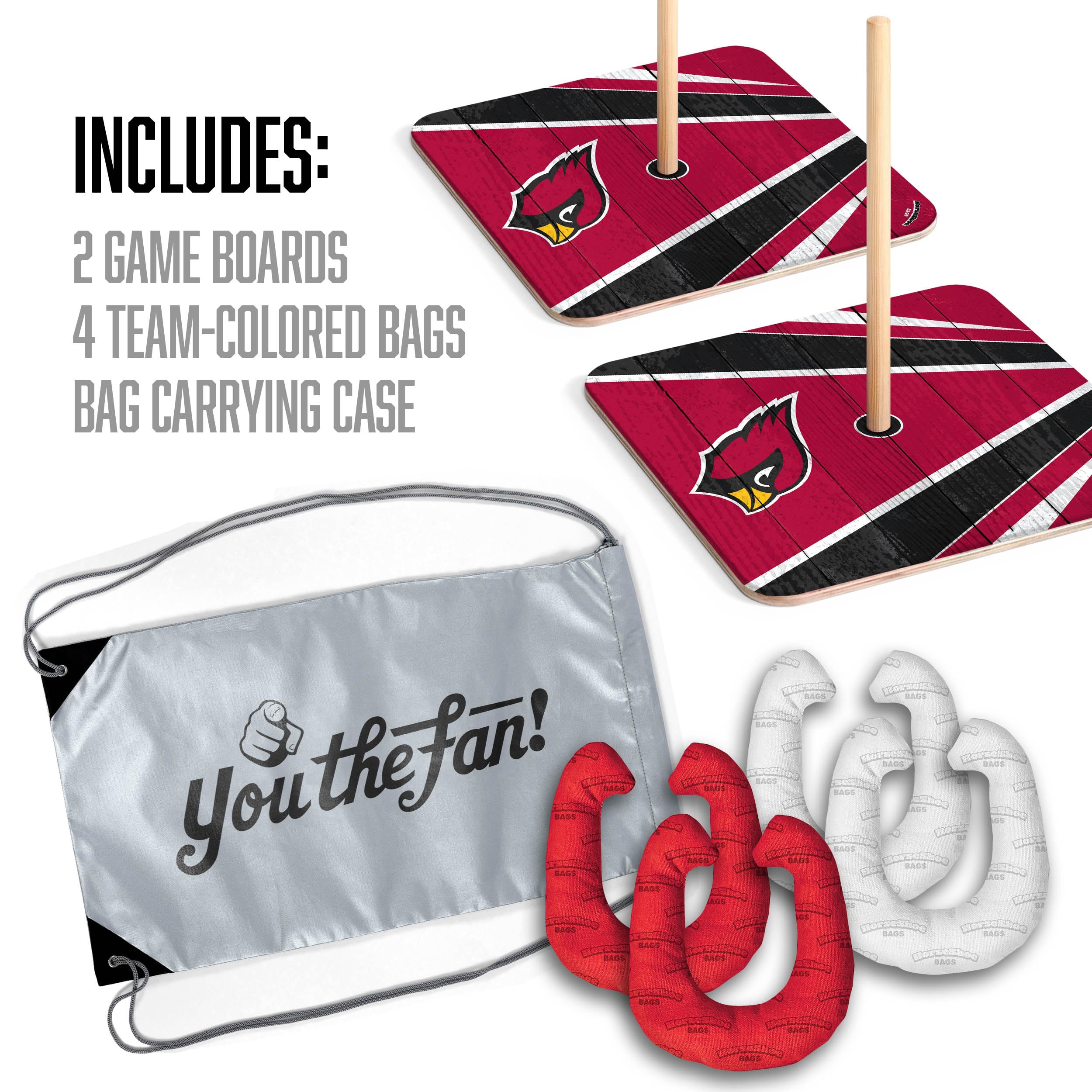YouTheFan NFL Arizona Cardinals Horseshoe Crossbody Bag - Stylish Team Logo Purse for Women & Men - Perfect for Game Day, Travel & Casual Outings