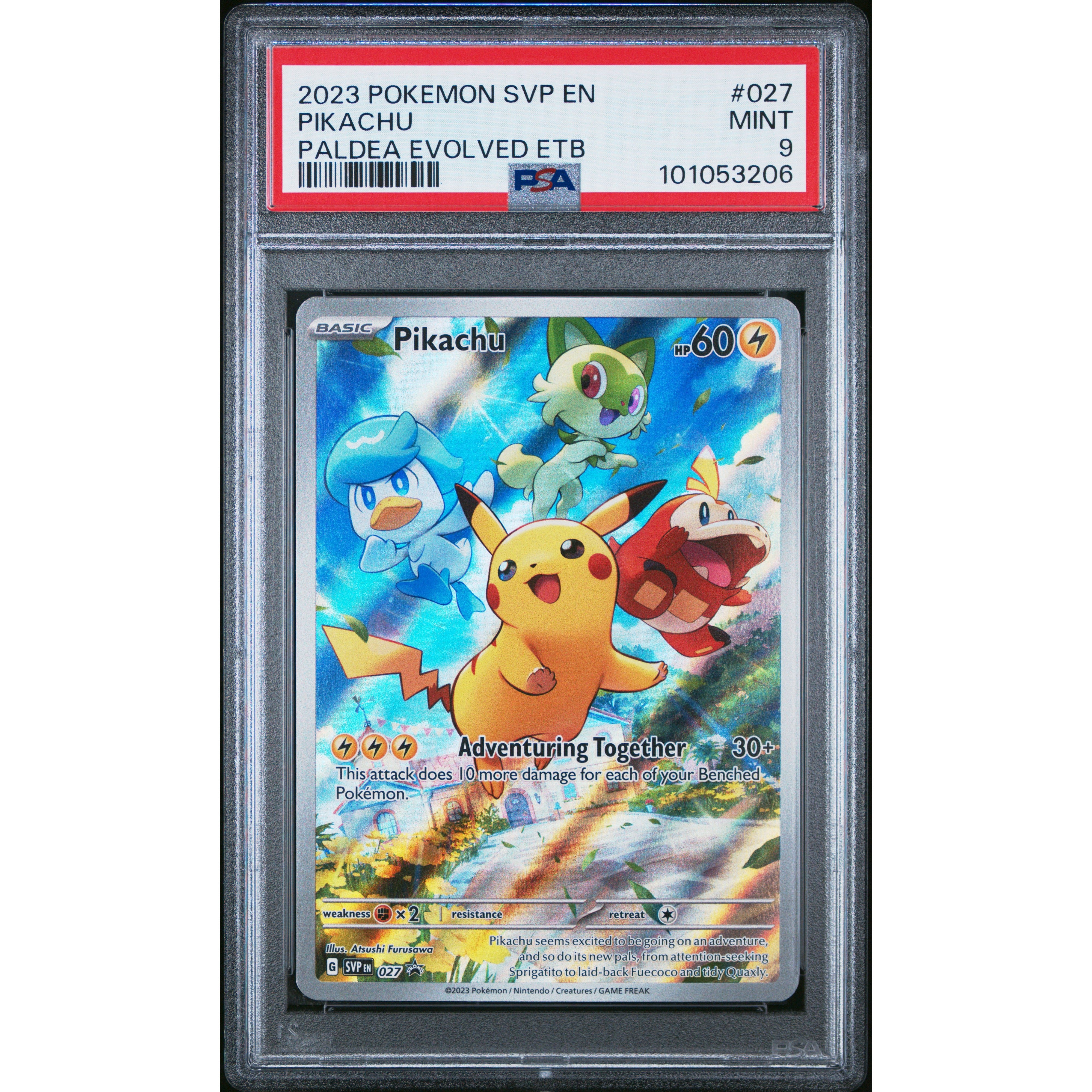 2023 Pokemon SVP Promo Pikachu Paldea Evolved SVP027 PSA 9 Graded Card - Collectible Trading Card for Pokemon Fans & Investors | Perfect for Display, Gifts, and Competitive Play