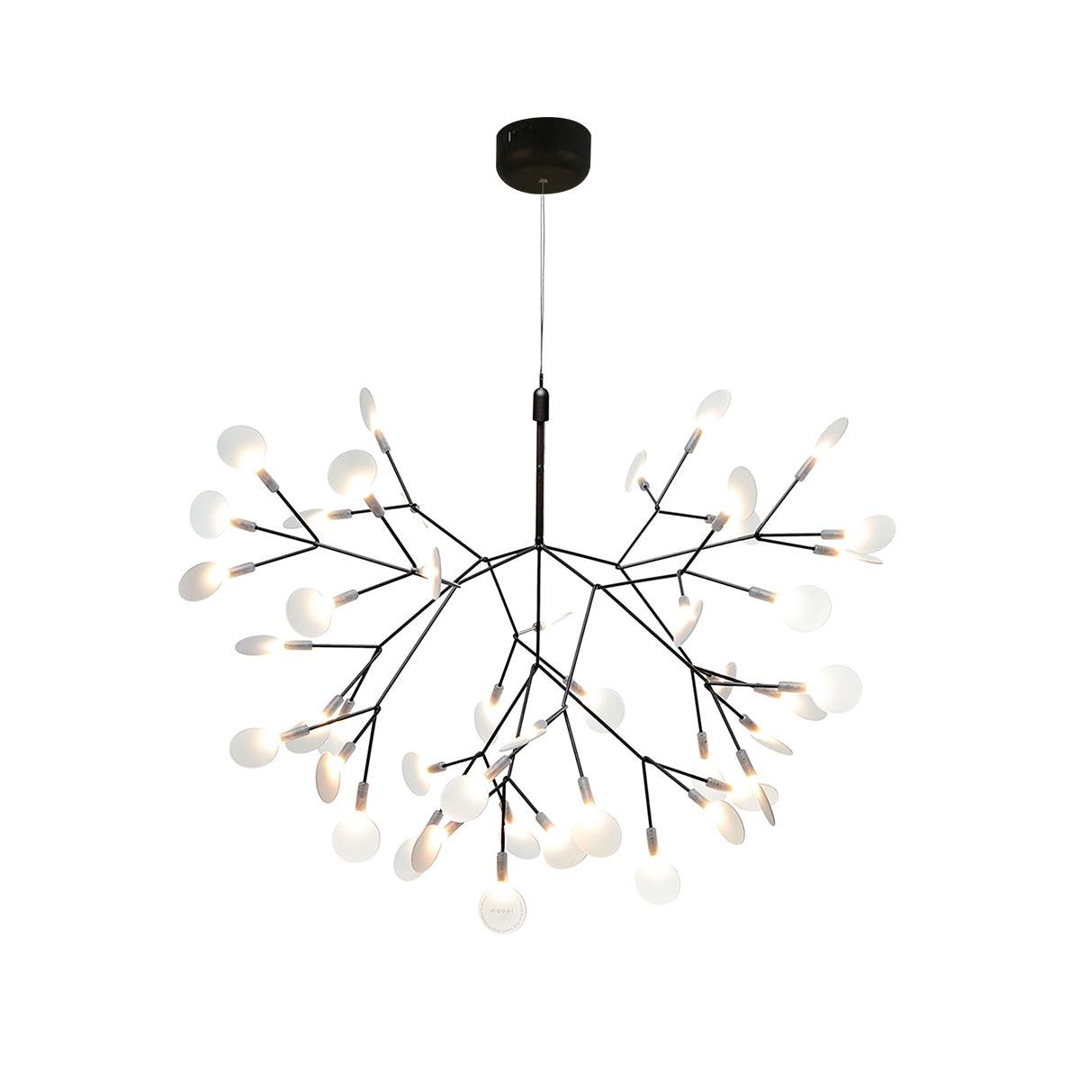 Black Firefly LED Chandelier - Modern Crystal Ceiling Light Fixture for Dining Room, Bedroom & Living Room Decor | Energy-Efficient LED Lighting for Home & Office