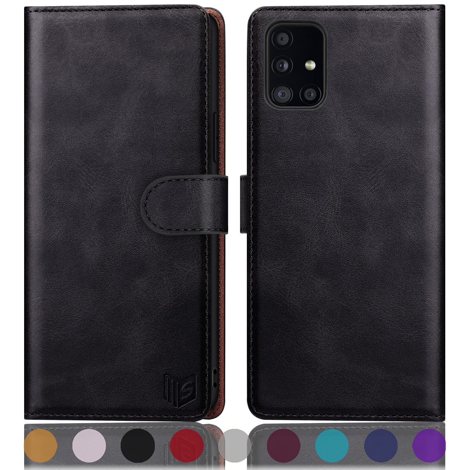 SUANPOT RFID Wallet Case for Samsung Galaxy A51 5G - Leather Flip Cover with Card Holder for Daily Use