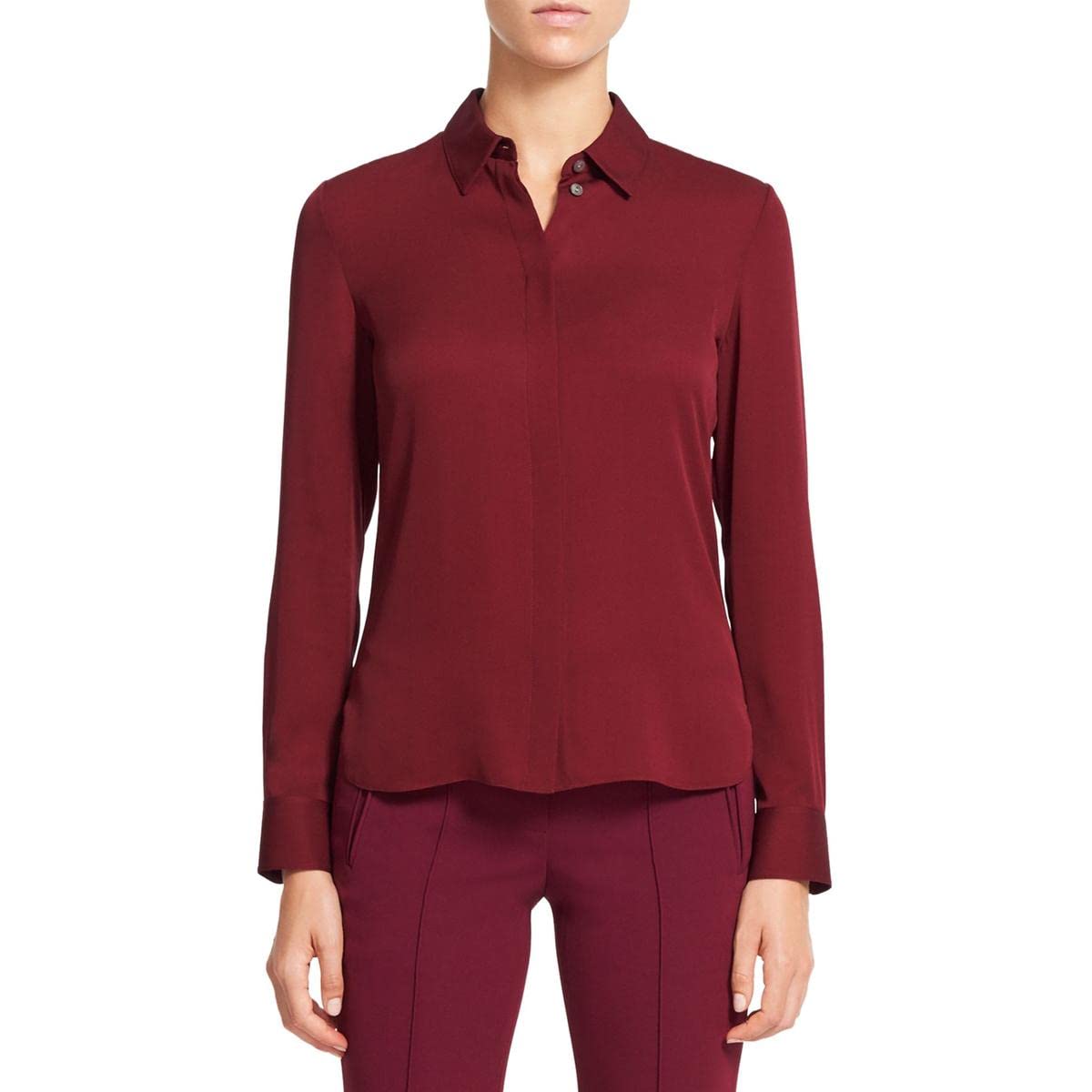 Theory Women's Classic Fitted Shirt - Slim Fit Button Down Blouse for Office & Business | Professional Workwear & Formal Occasions