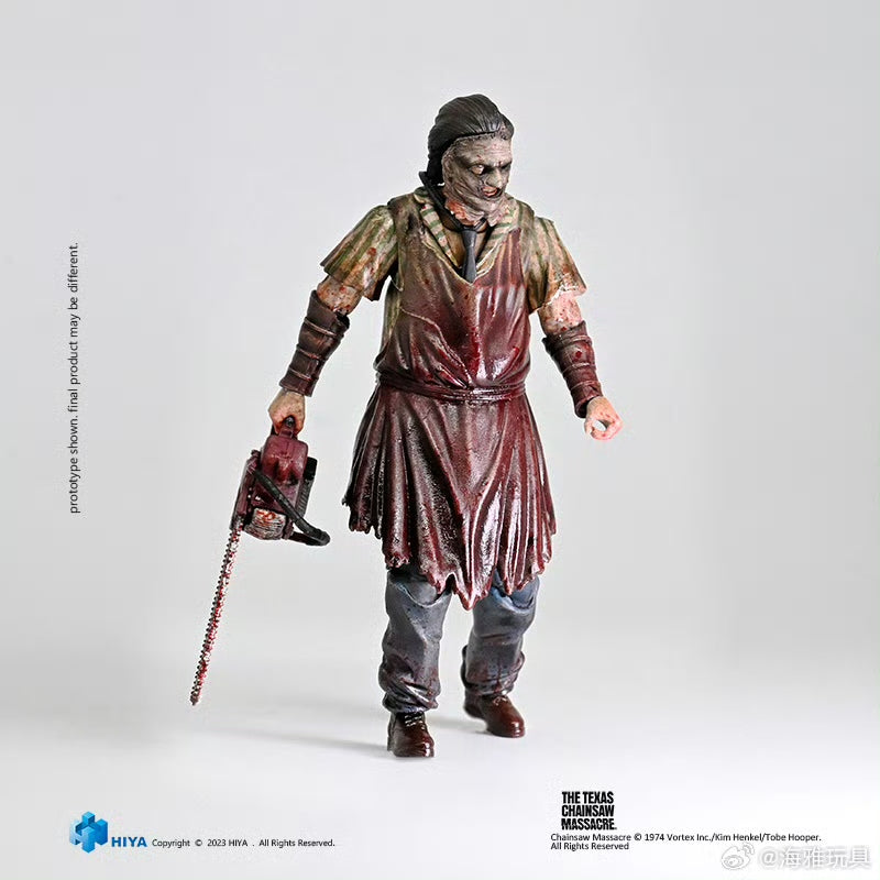 1/18 HIYA 4inch Action Figure - Texas Chainsaw Massacre 2003 Thomas Hewitt Slaughter Version - Exquisite Mini Collectible for Horror Movie Fans - Perfect for Display, Collection, and Halloween Decor