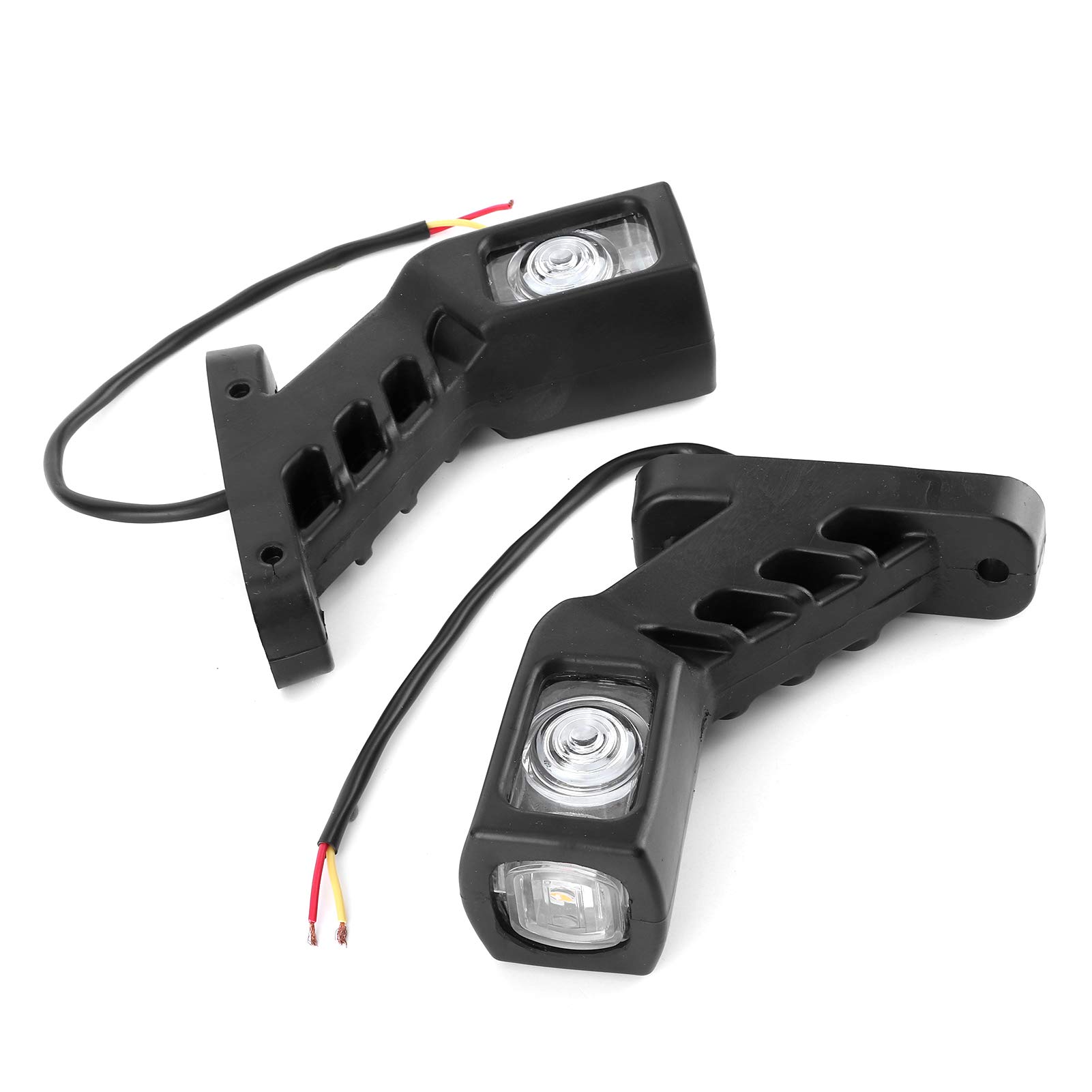 LED Side Marker Lights for Cars, Trucks & Trailers - 10-30V/24V Waterproof 4-LED Amber/Red Outline Indicator Lamps - Perfect for Off-Road, Commercial Vehicles & RV Safety Lighting