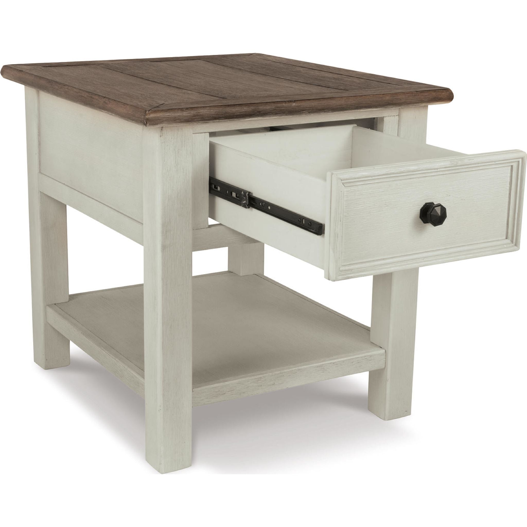 Bolanburg Chairside End Table - Two-Tone Finish for Living Room, Bedroom & Office - Stylish Side Table with Storage Shelf