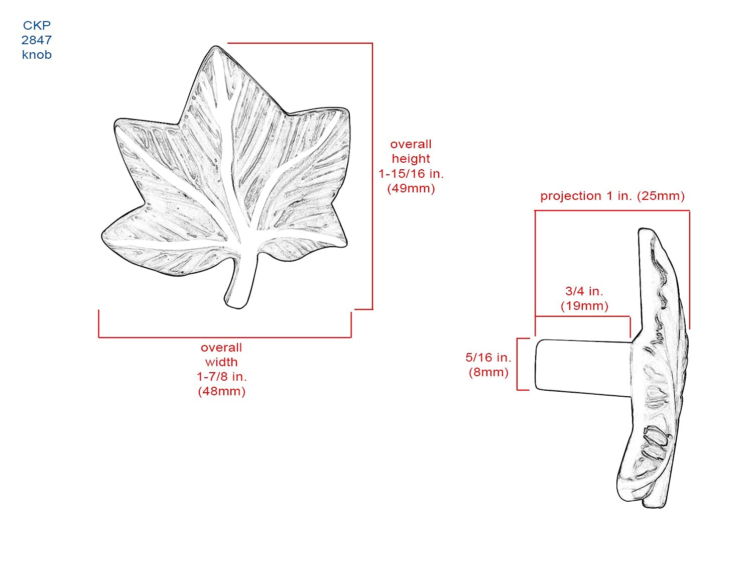 Ivy Leaf Cabinet Knob - Oil Rubbed Bronze Finish - Vintage Style Drawer Pulls for Kitchen & Bathroom Hardware Upgrade