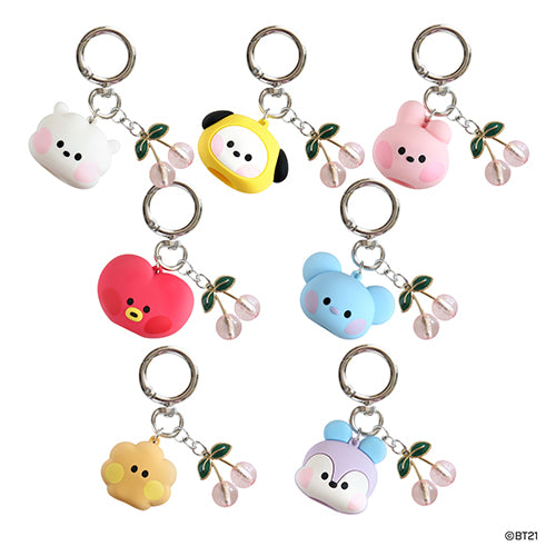 BT21 Mini Face Lip Balm Holder Keychain - Shooky Character Cute Lip Balm Case for BTS Fans - Perfect for School, Work, Travel & K-Pop Gifts