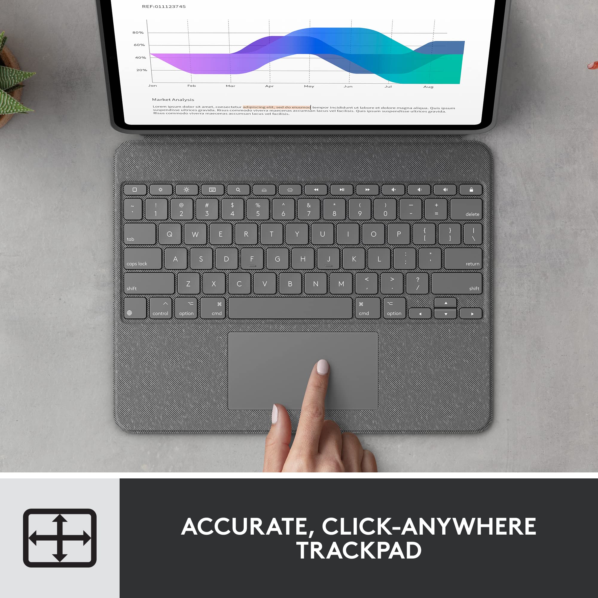 Logitech Combo Touch Detachable Backlit Keyboard Case for iPad Pro 12.9-inch (5th & 6th Gen 2021-2022) with Crayon Gray Stylus - Perfect for Work, Study & Creative Projects