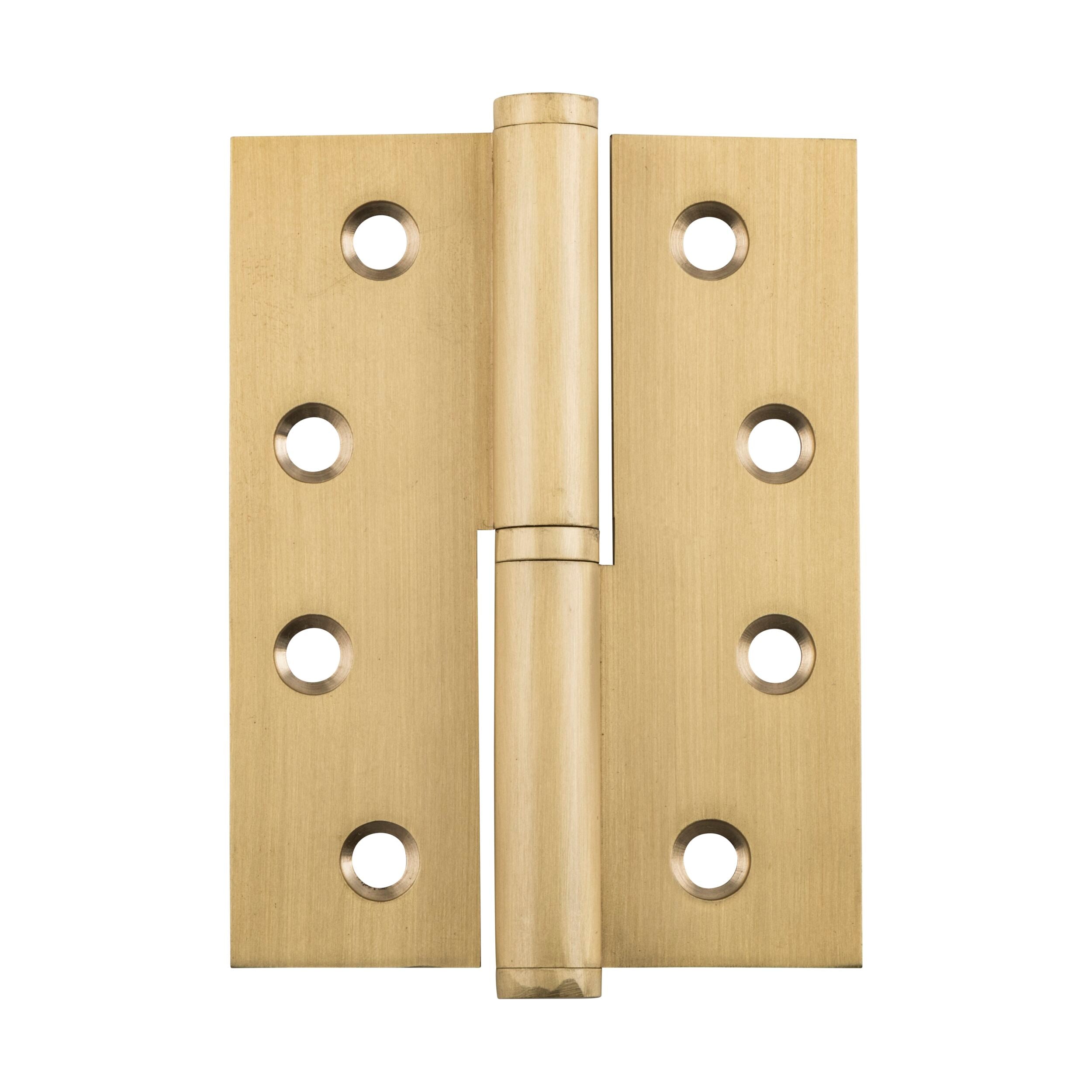 2846 Left Hand Hinge Lift Off Satin Brass H100xW75mm - Perfect for Cabinet Doors, Furniture & DIY Projects