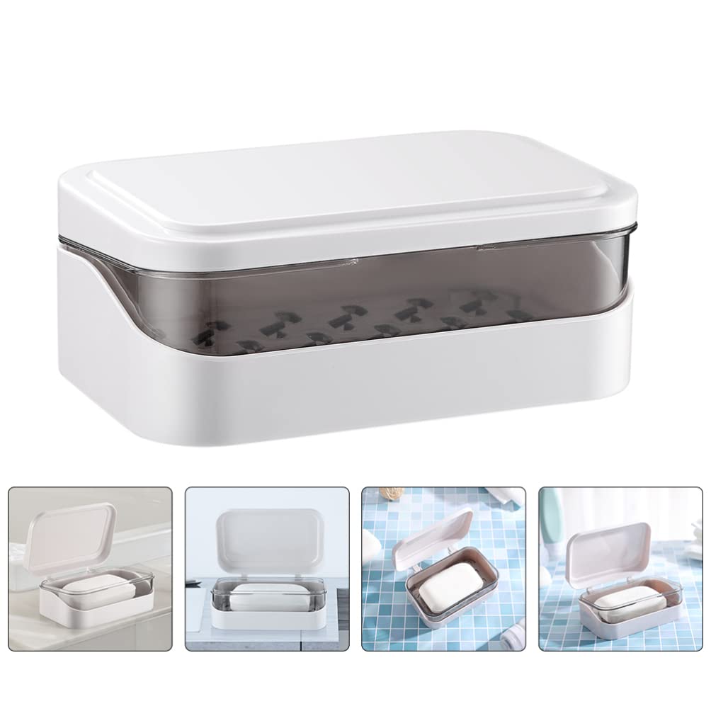 Zerodeko 2-Pack Travel Soap Dish with Lid - White ABS Plastic Soap Container for Bath, Sink & Shower | Portable Soap Holder for Home, Hotel & Camping Use