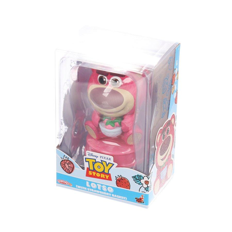 Hot Toys Cosbaby Lotso Plush Bear with Strawberry Basket - Collectible Disney Toy Story Figure for Fans & Gift Giving