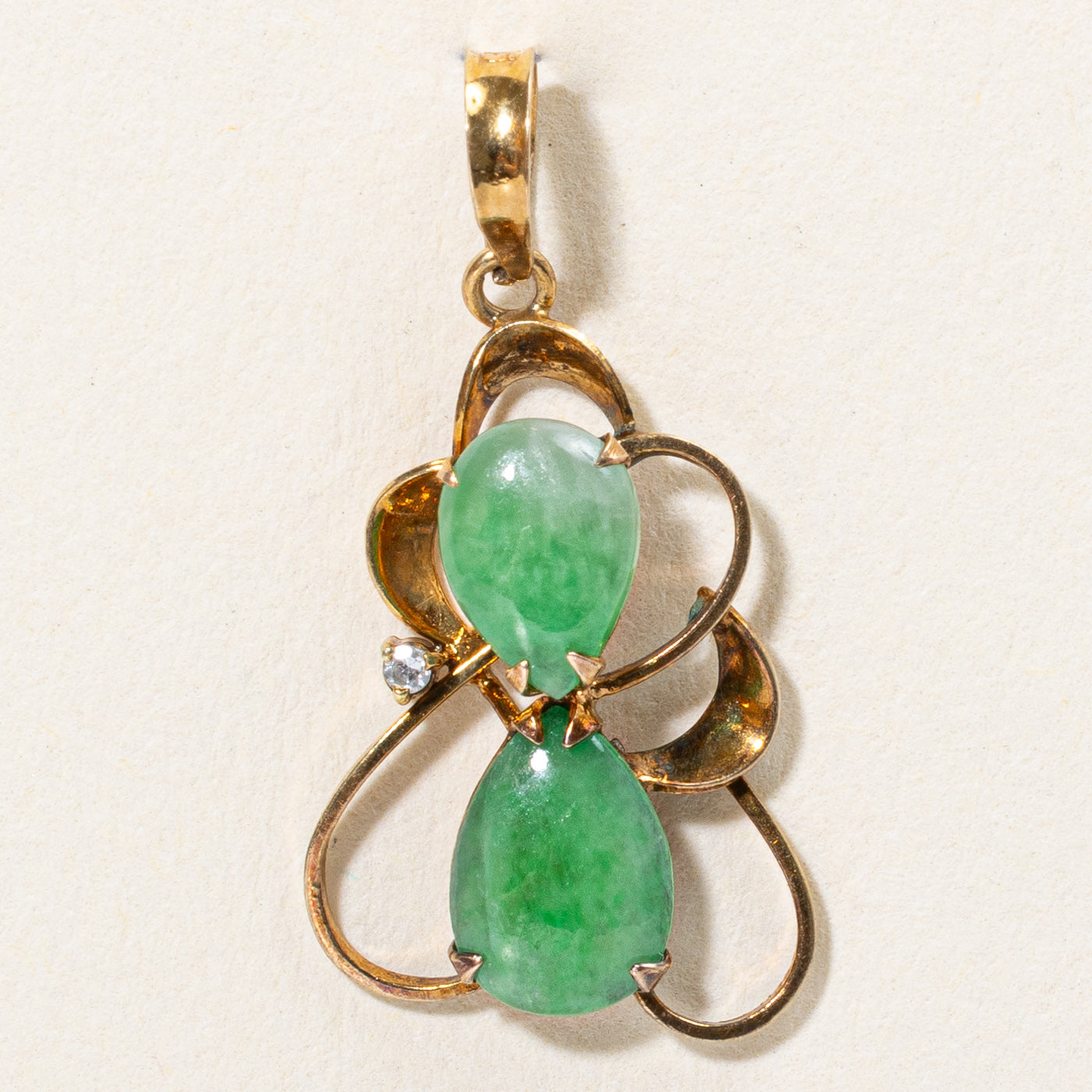 Natural Jadeite & Diamond Pendant Necklace - 1.20ctw Jade with 0.01ct Diamond Accent - Elegant Jewelry Gift for Women, Perfect for Weddings, Anniversaries & Special Occasions