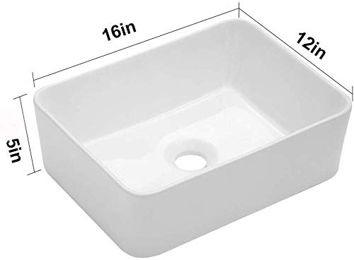 Modern White Porcelain Rectangular Vessel Sink - 16