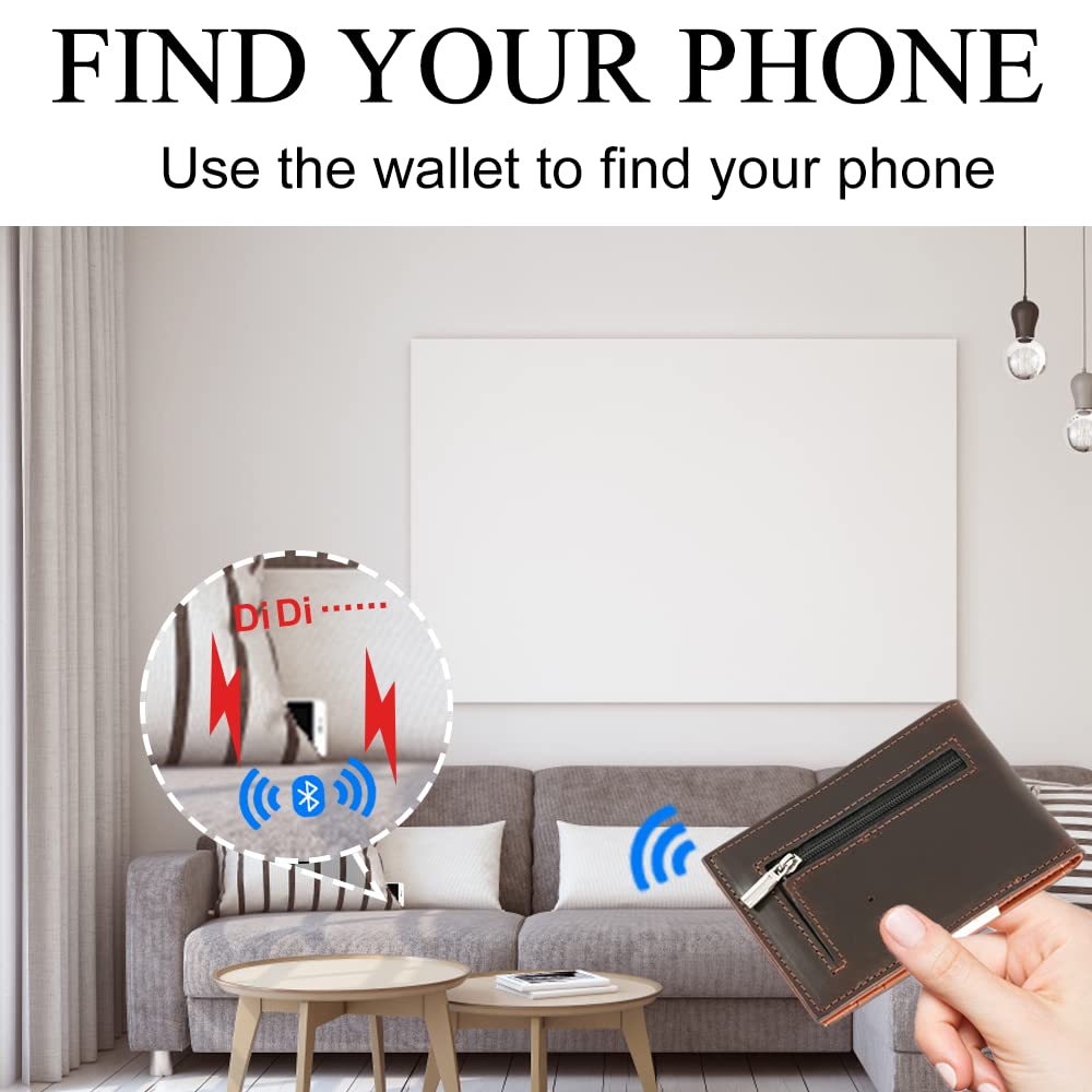 Slim Anti-Lost Bluetooth Wallet for Men - Track Cards & Keys