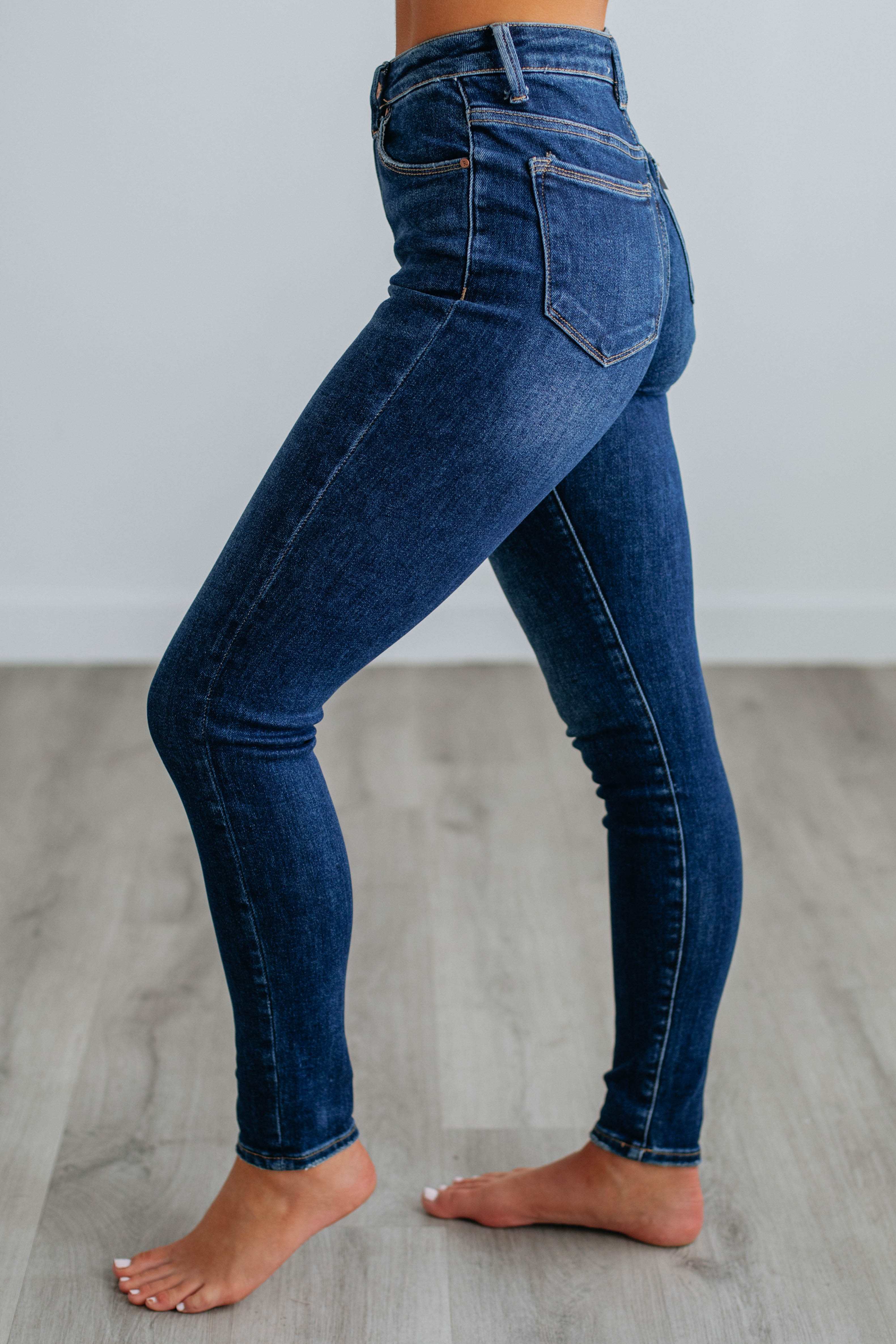 Edita Risen Jeans for Women - High Waist Stretch Denim Pants, Dark Wash Slim Fit Jeans - Perfect for Casual Wear, Office & Night Out