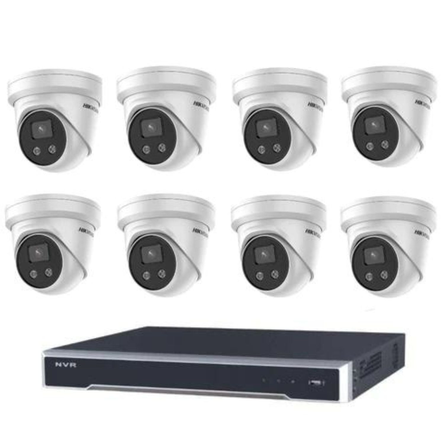 Hikvision 8MP AcuSense CCTV Security Camera System - 8CH NVR with 4TB HDD, 8 x 8MP Turret Cameras for 24/7 Home & Business Surveillance