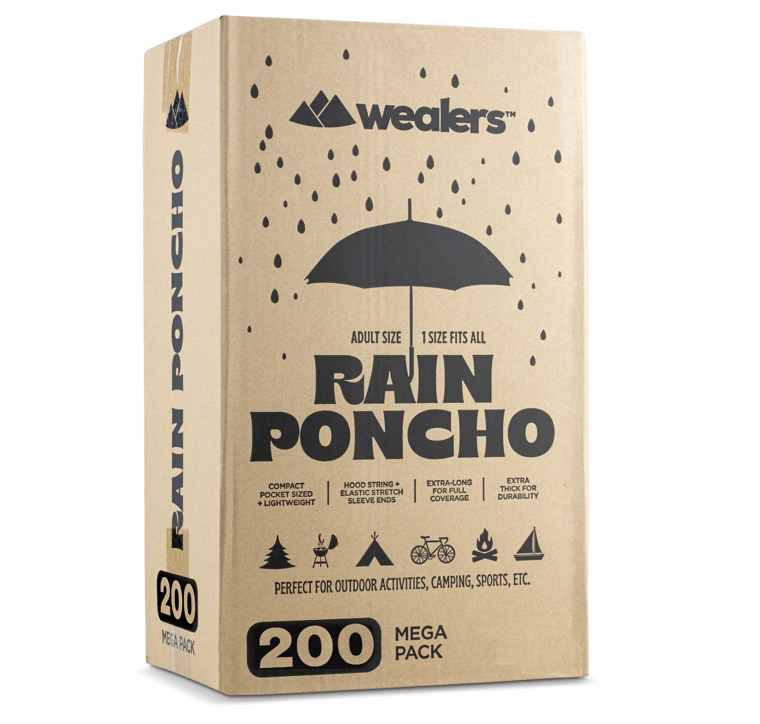 Waterproof Disposable Rain Ponchos for Adults & Teens - Bulk Pack Emergency Raincoats for Outdoor Activities, Camping, Hiking & Theme Parks - Multi Colors