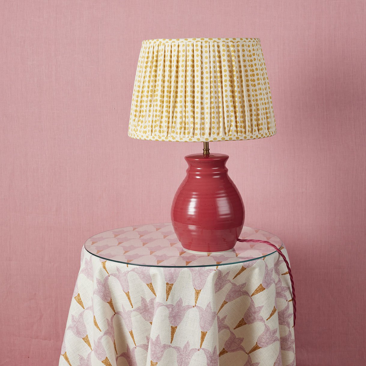 Mustard Yellow Pleated Lampshade - Large Size for Bedroom, Living Room & Office Lighting Decor