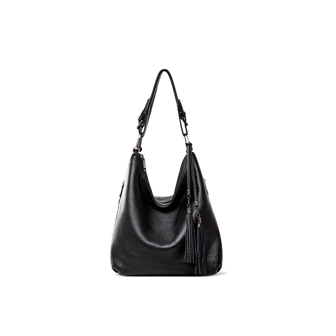 ZZXXYY Genuine Leather Tote Bag for Women - Large Capacity Shoulder Bag & Bucket Purse (9.84x9.11 inches) - Perfect for Work, Travel & Everyday Use