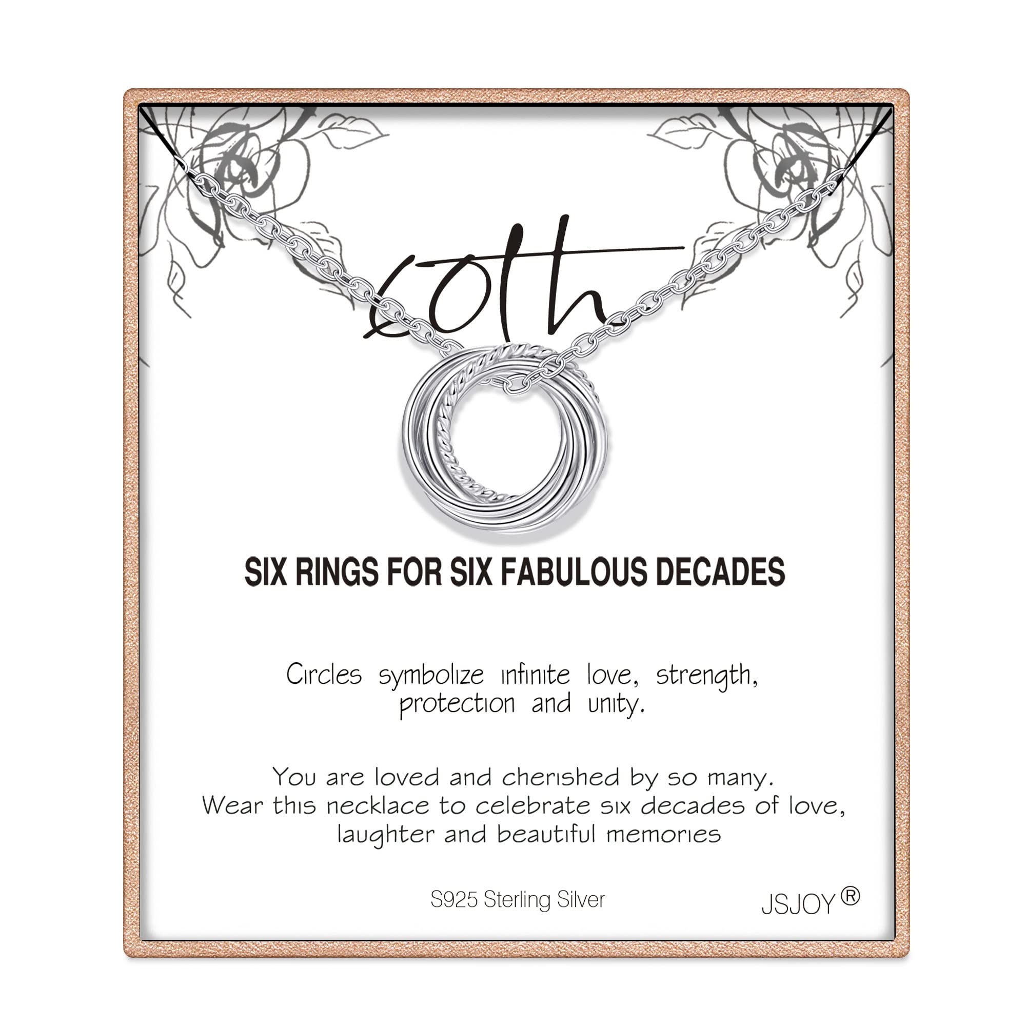 JSJOY Sterling Silver Circle Necklace - Elegant 30th 40th 50th 60th 70th 80th 90th Birthday Gift for Women | S925 Jewelry for Anniversary & Milestone Celebrations | Perfect for Birthday Parties, Mother's Day & Special Occasions