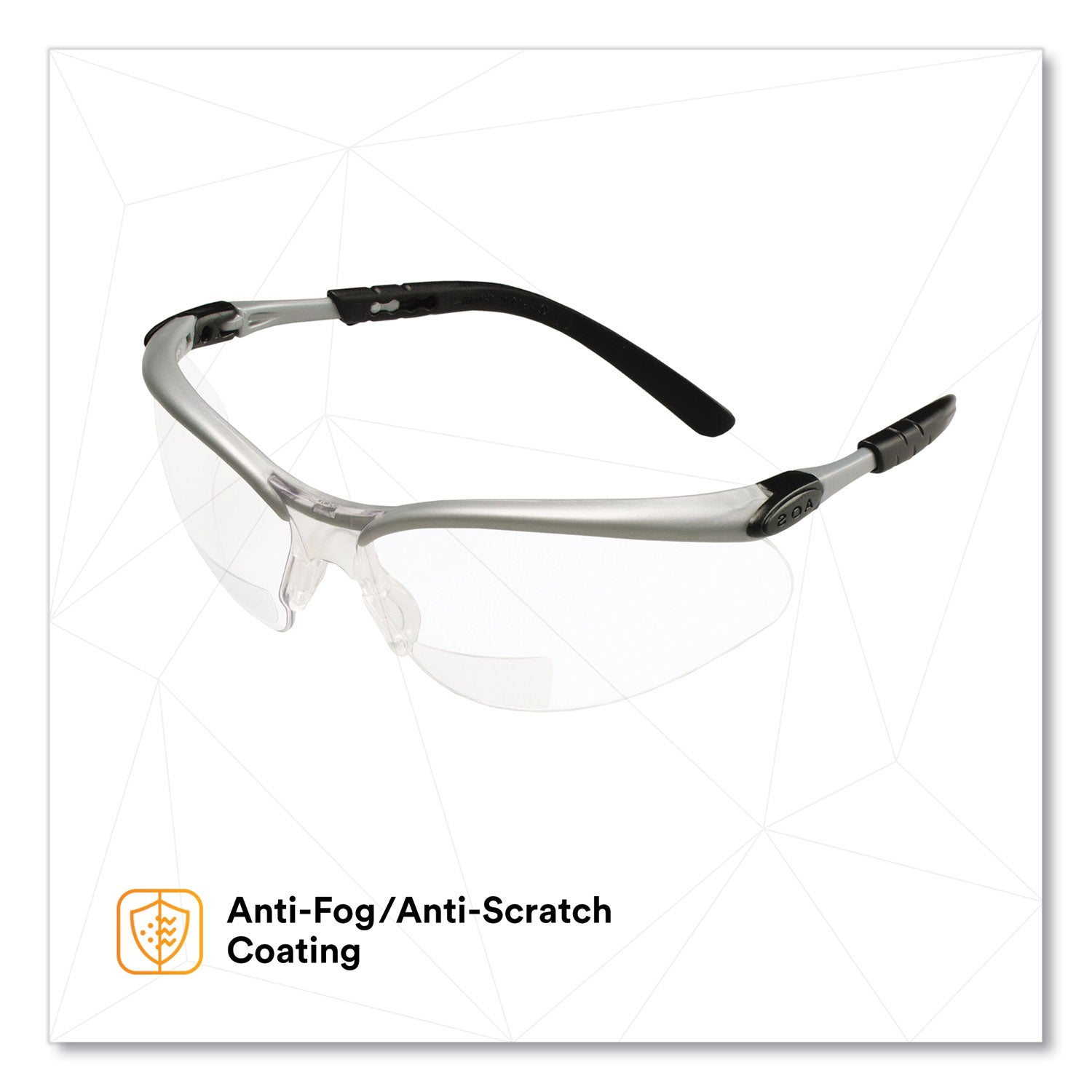 3M™ BX Magnifying Safety Glasses 2.5+ Diopter Strength - Silver/Black Frame with Clear Lens for Reading, Hobbies & Detailed Work - Perfect for Jewelry Making, Electronics Repair & Crafting