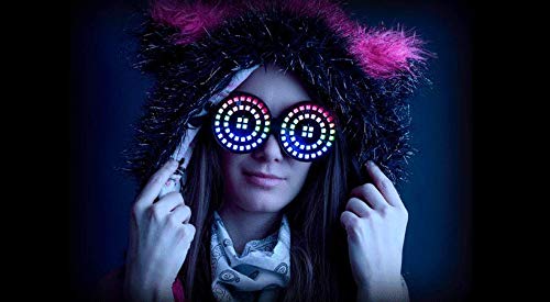 Rezz Style LED Goggles - Full Color Animated LED Glasses with 20+ Light Patterns & 30+ Colors - Perfect for Raves, EDM Festivals, Concerts, and Night Parties