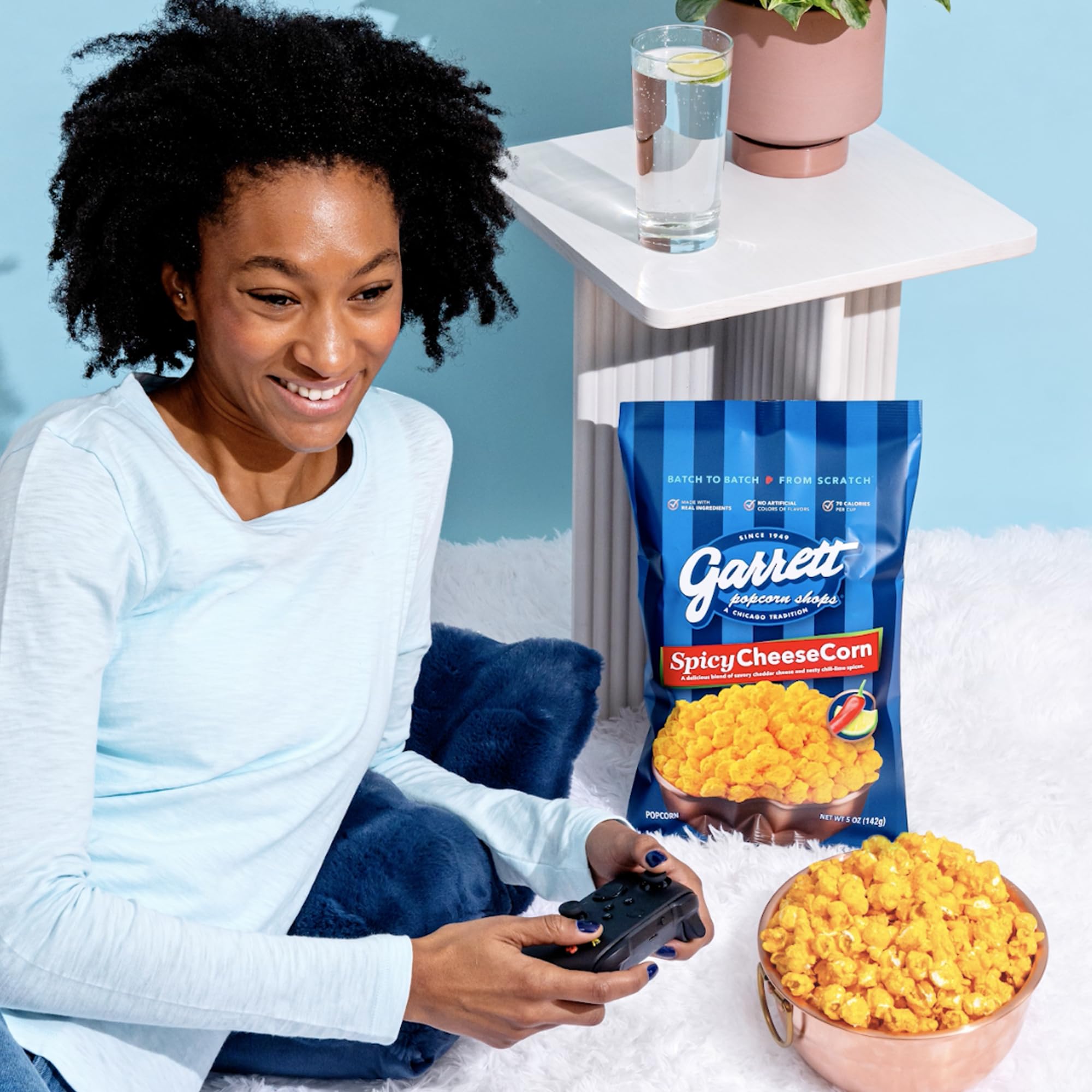Garrett Popcorn Spicy Cheddar Cheese Popcorn - 5.0oz (4 Bags) | Gluten-Free, Spicy Snack | Perfect for Movie Nights, Parties & Office Snacking