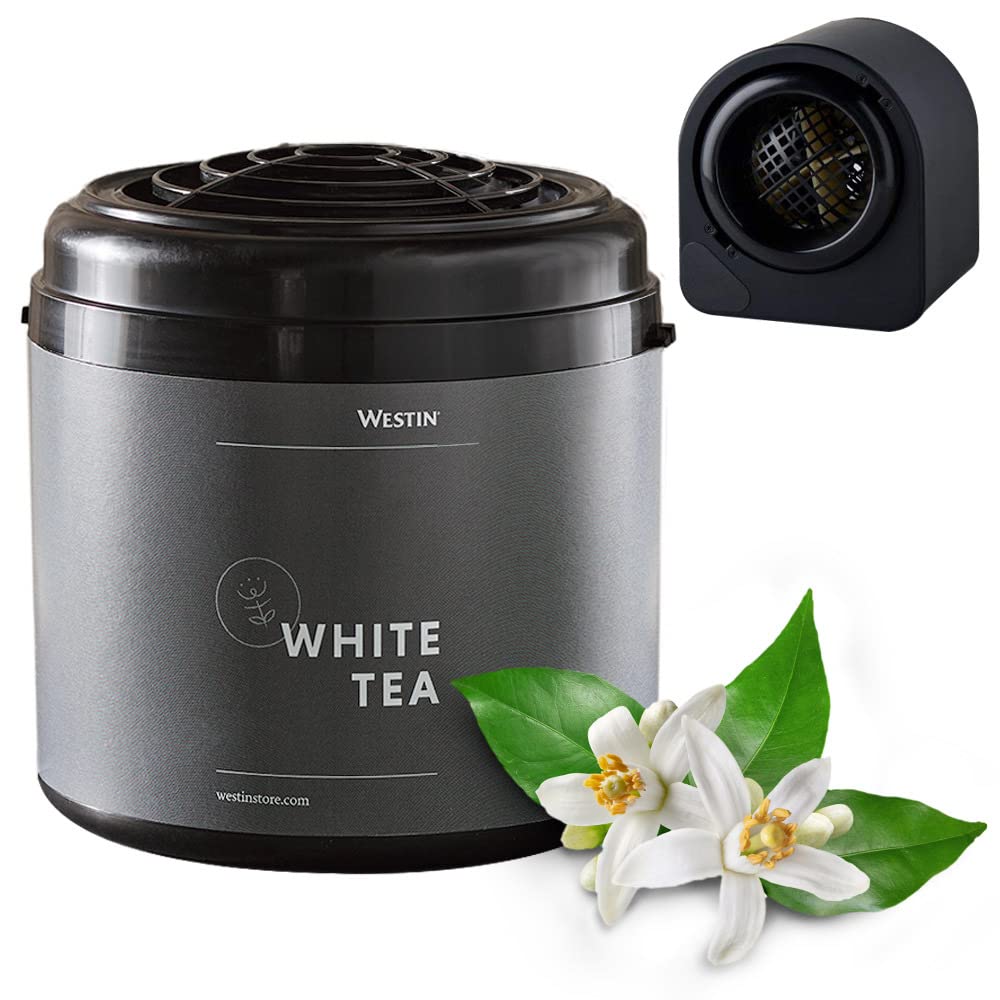 Westin White Tea Essential Oil Diffuser - Aromatherapy Scent Machine with Refill Cartridge - Home Air Freshener for Living Room, Bedroom & Office - Relaxing White Tea Fragrance for Stress Relief & Better Sleep