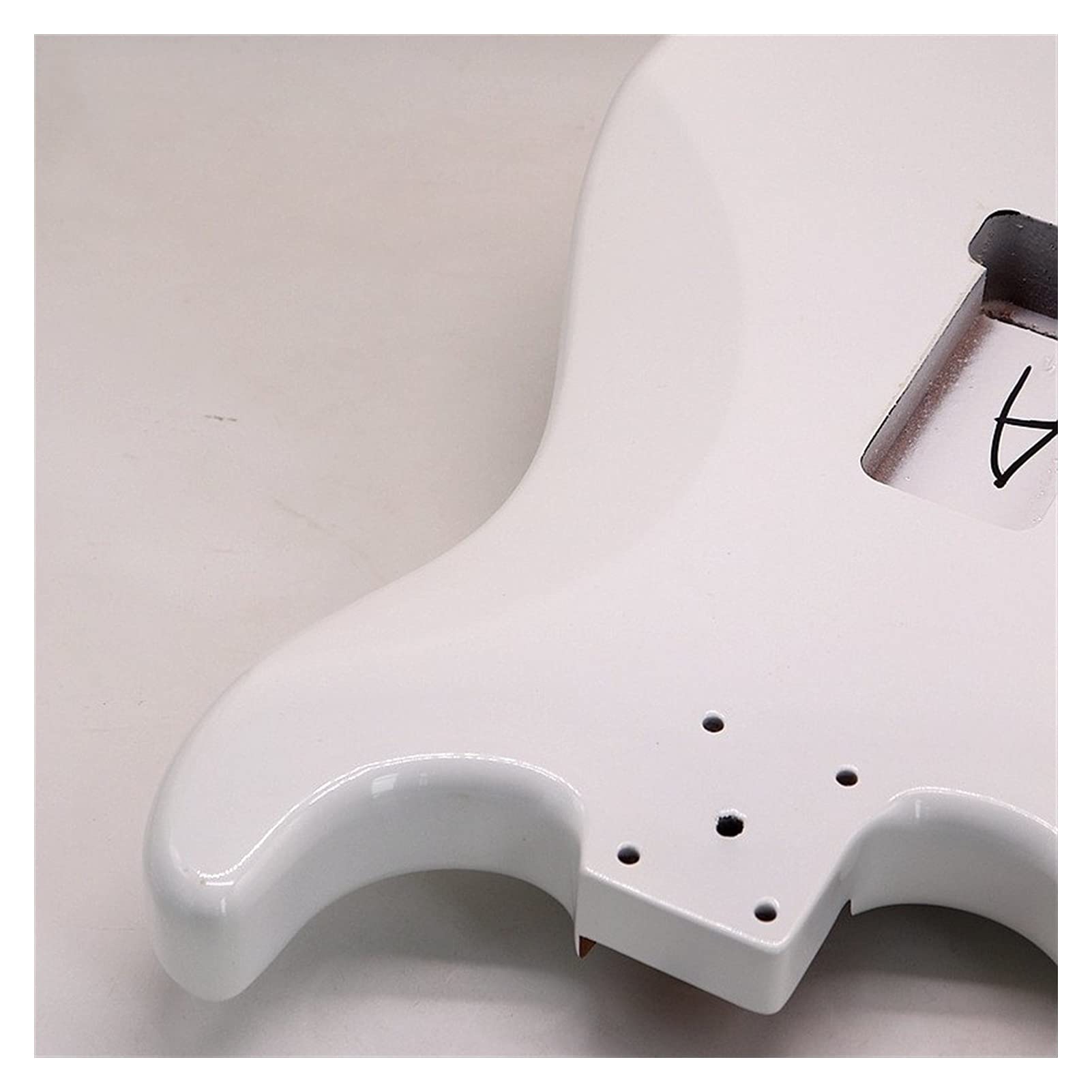 Unfinished White ST Style Electric Guitar Body Kit - Poplar Wood, High Gloss Finish, 5.7cm Pocket Width, Handcrafted for DIY Guitar Building | Perfect for Custom Electric Guitar Projects & Luthier Workshops