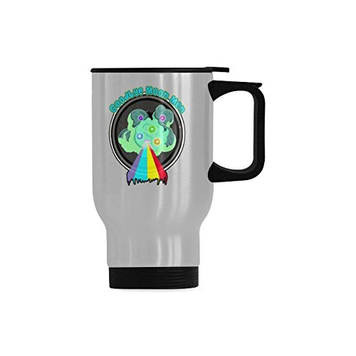 Stainless Steel Travel Coffee Mug - 14oz Insulated Tea & Coffee Cup with Lid | Leakproof for Commuting, Camping & Office Use | Goodbye Moon Men Design
