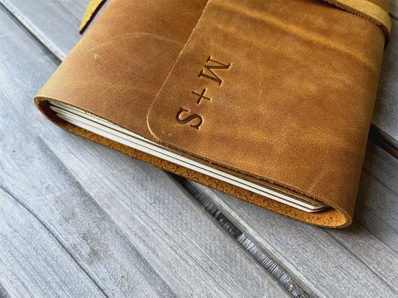 Custom Yellow Leather Sketchbook Journal - Personalized Name & Date - Perfect for Artists, Writers & Travelers - Ideal for Sketching, Note-Taking & Gift Giving