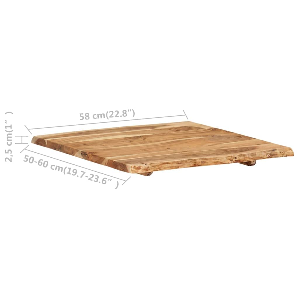 Solid Acacia Wood Live Edge Table Top 22.8