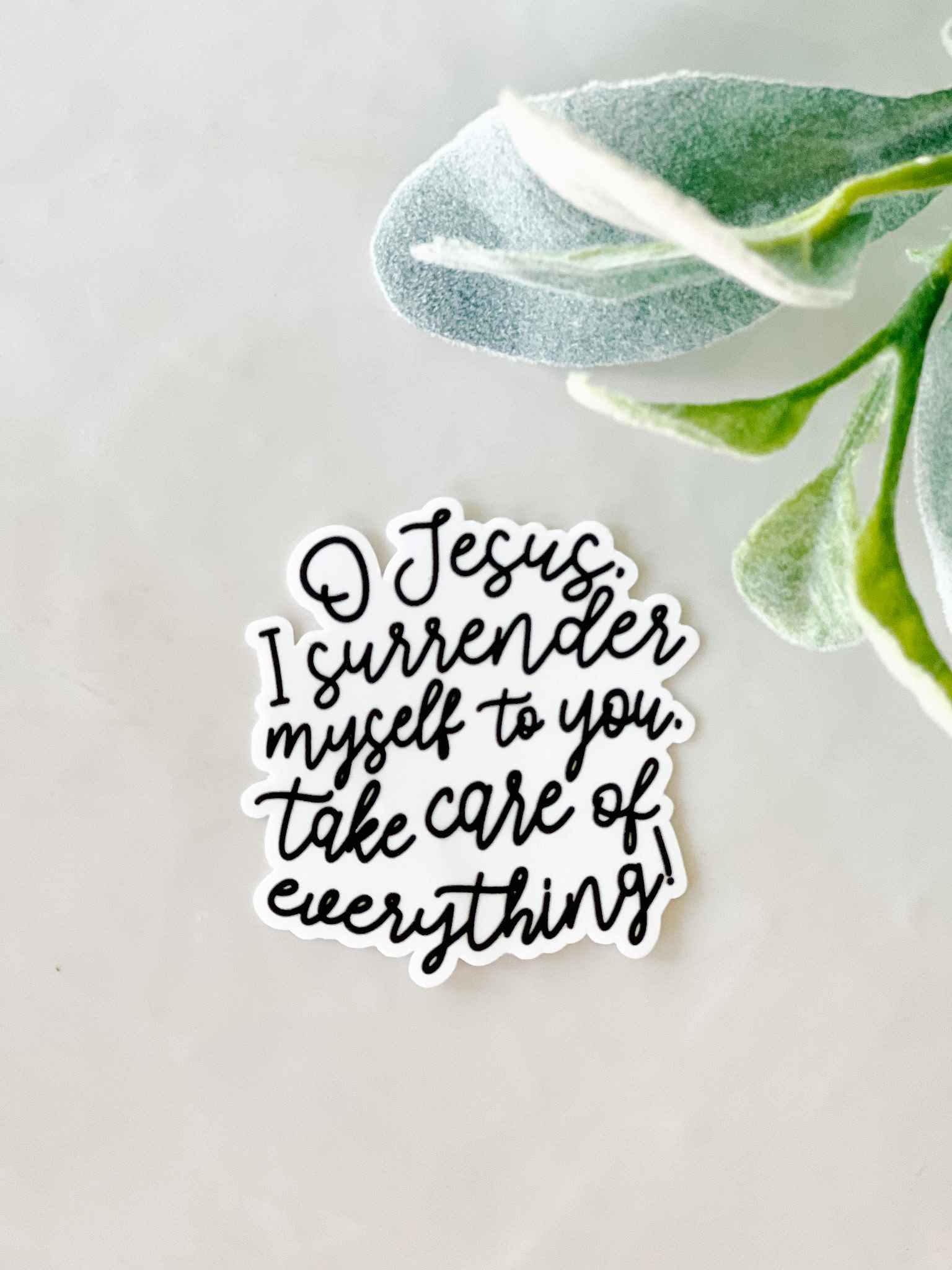 Surrender to Jesus Sticker - Christian Faith Decal for Cars, Laptops, Bibles - Perfect for Religious Gifts & Spiritual Inspiration