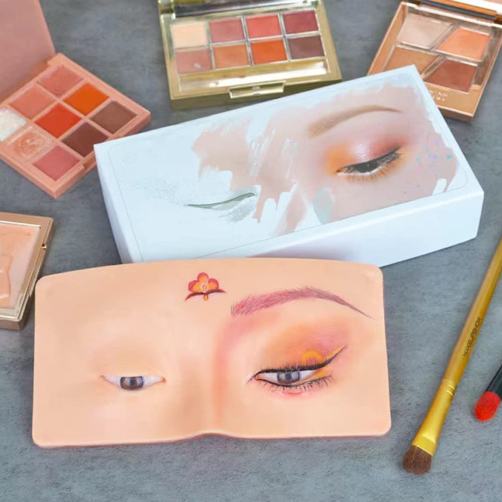 3D Silicone Makeup Practice Face with Eyelashes & Eyelash Glue - Professional Makeup Artist Training Board for Beginners & Students - Perfect for Beauty School, Salon Practice & Makeup Tutorials