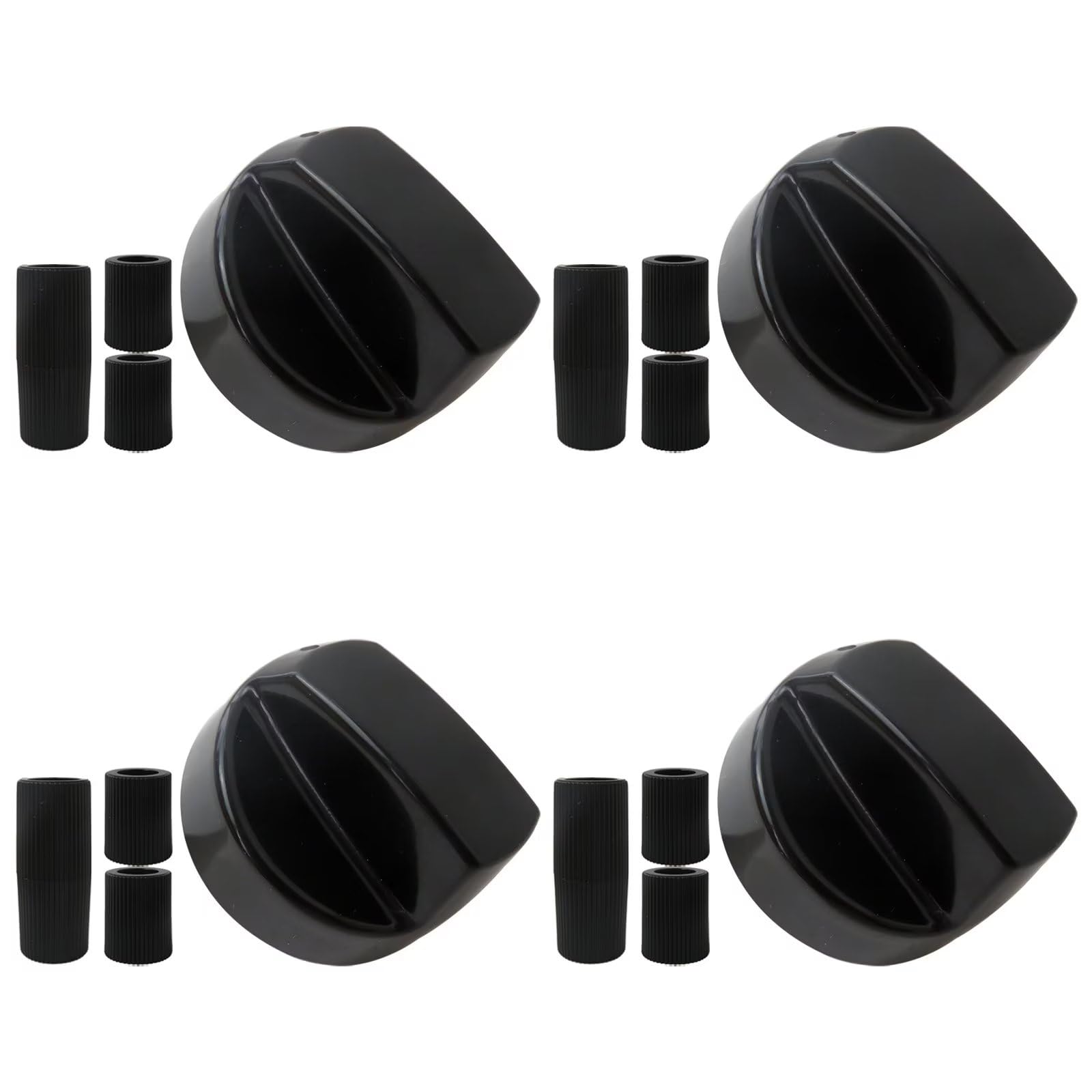 4 Pack Universal Gas Stove Control Knobs with 12 Adapters - Durable Plastic Replacement Knobs for Oven, Stove, Range - Perfect for Kitchen Appliance Repair & DIY Upgrades