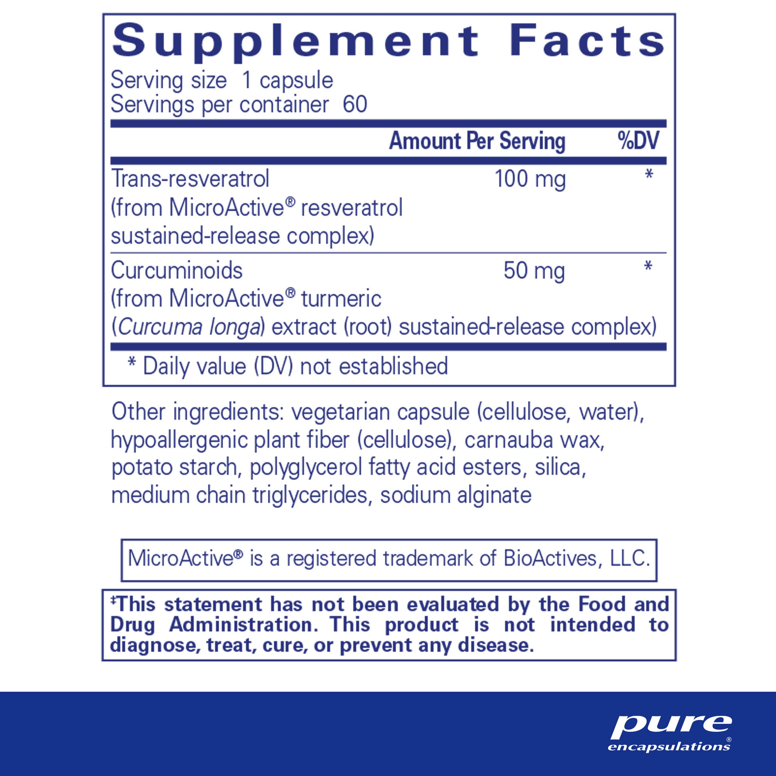 Pure Encapsulations ResCu-SR Hypoallergenic Supplement - 60 Capsules for Longevity, Heart & Brain Health | Antioxidant Support for Active Adults & Seniors | Vegan & Non-GMO Formula