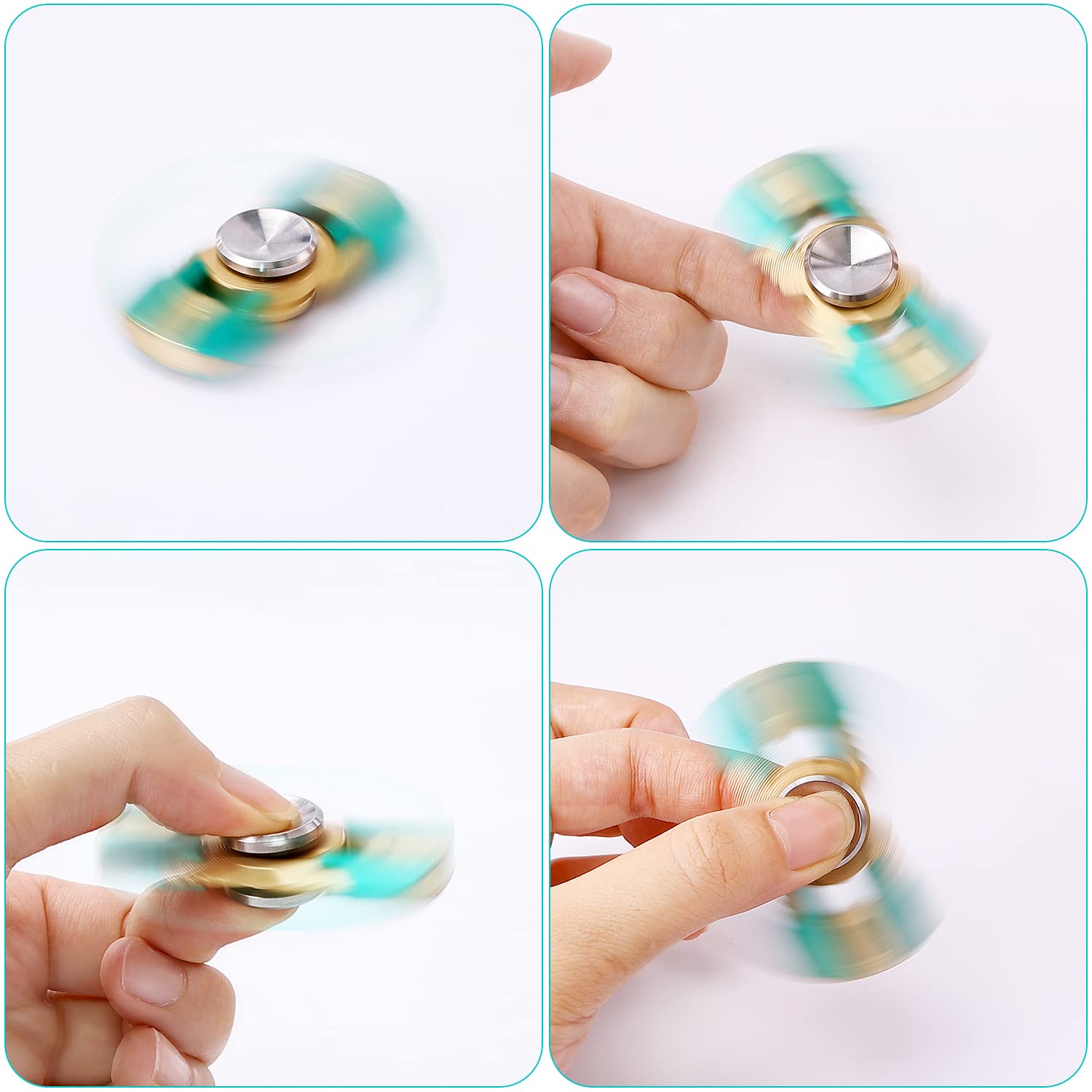 Premium Metal Fidget Spinner Toy for Kids & Adults - High-Speed Stress Relief & Anti-Anxiety Hand Spinner - Focus Desk Toy for ADHD, Office, School & Travel (Green)