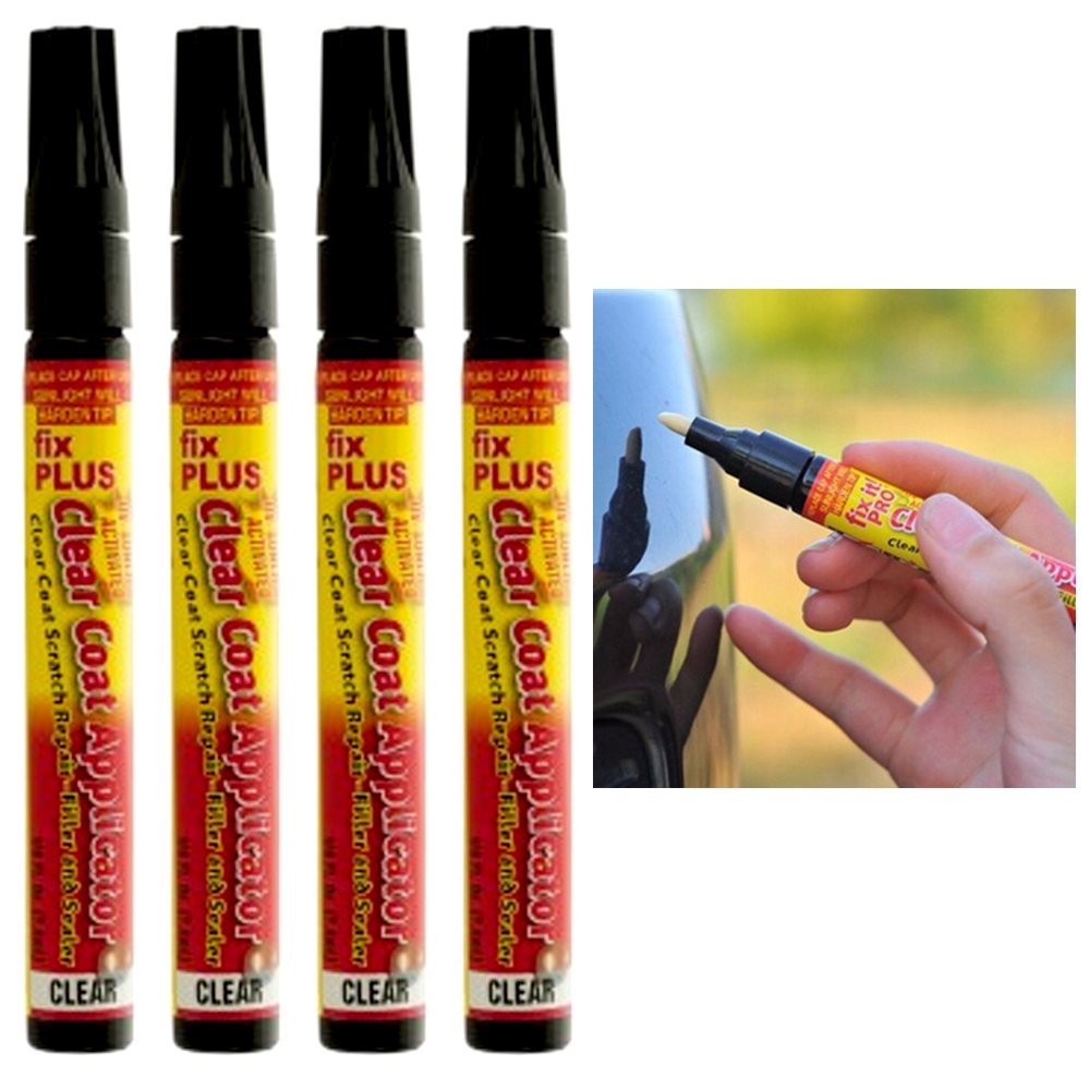 4-Piece Car Scratch Repair Kit - Auto Touch Up Paint Pen, Wax Filler & Scratch Remover for Cars, Trucks & SUVs - Perfect for DIY Scratch Fixing at Home or On The Go
