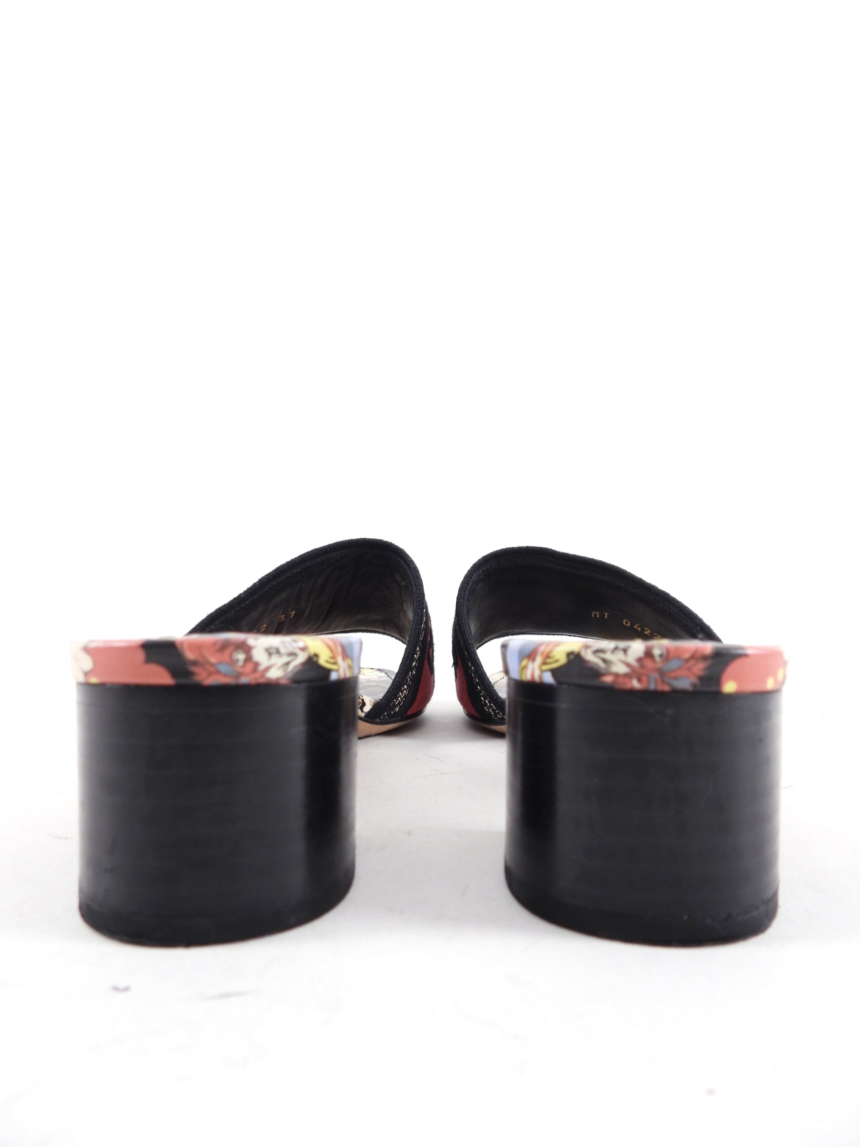 Christian Dior Red Floral Dway Heeled Slides Size 37 - Women's Luxury Designer Sandals for Summer, Parties & Weddings