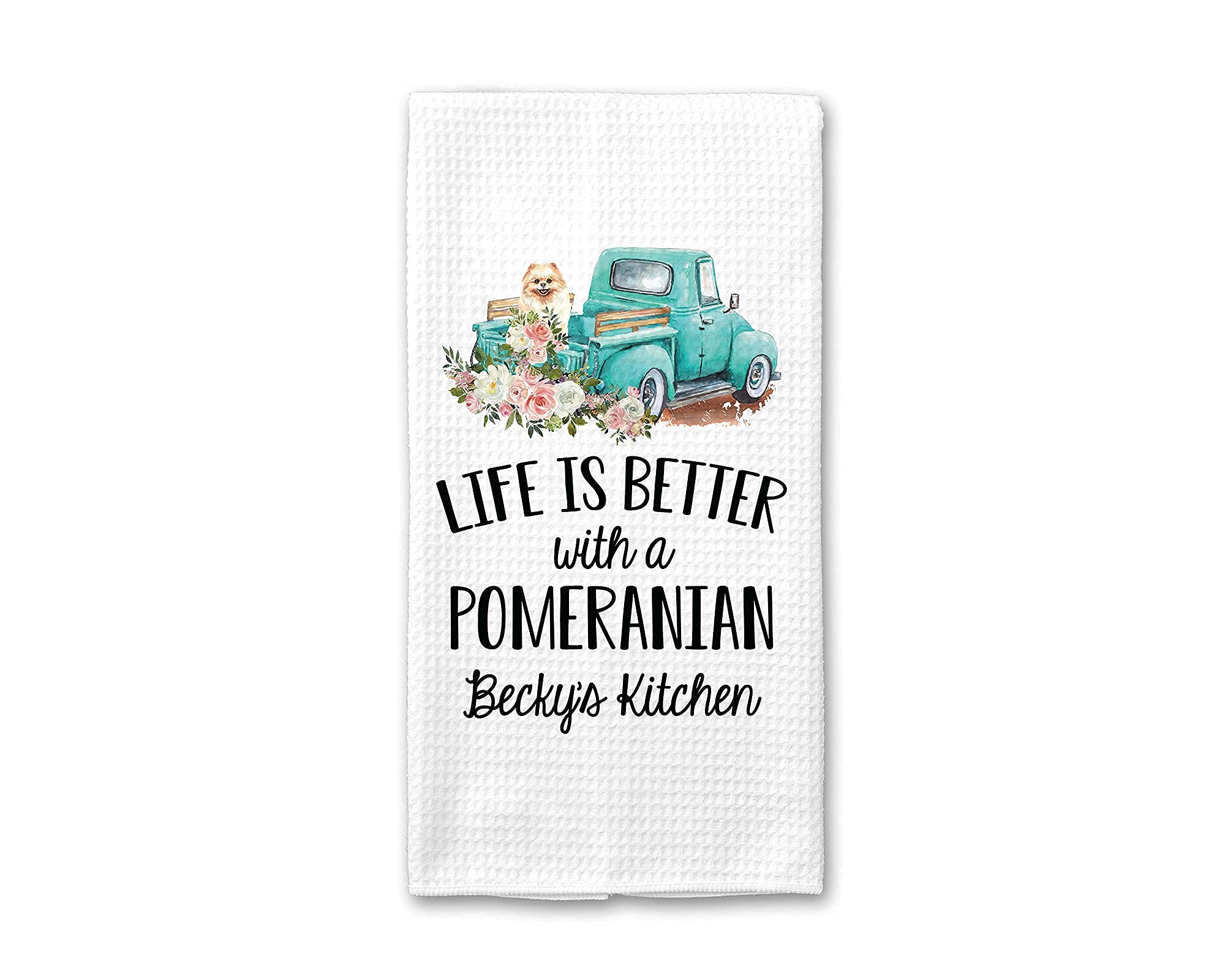 Personalized Pomeranian Kitchen Towel - Cute Dog Hand Towel & Tea Towel for Dog Lovers | Unique Pomeranian Owner Gift & Kitchen Decor | Perfect for Gifts, Home Decor, and Dog-Themed Kitchens