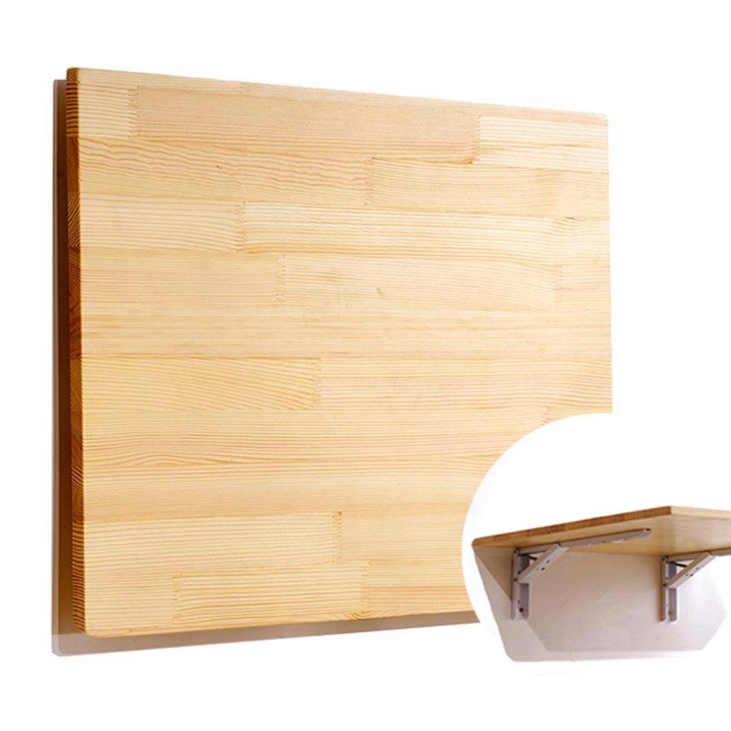 Space-Saving Wall-Mounted Folding Table - Solid Wood Floating Desk for Home Office, Kitchen & Dining | Multi-Functional Workstation for Small Spaces, Computer Work & Meal Prep