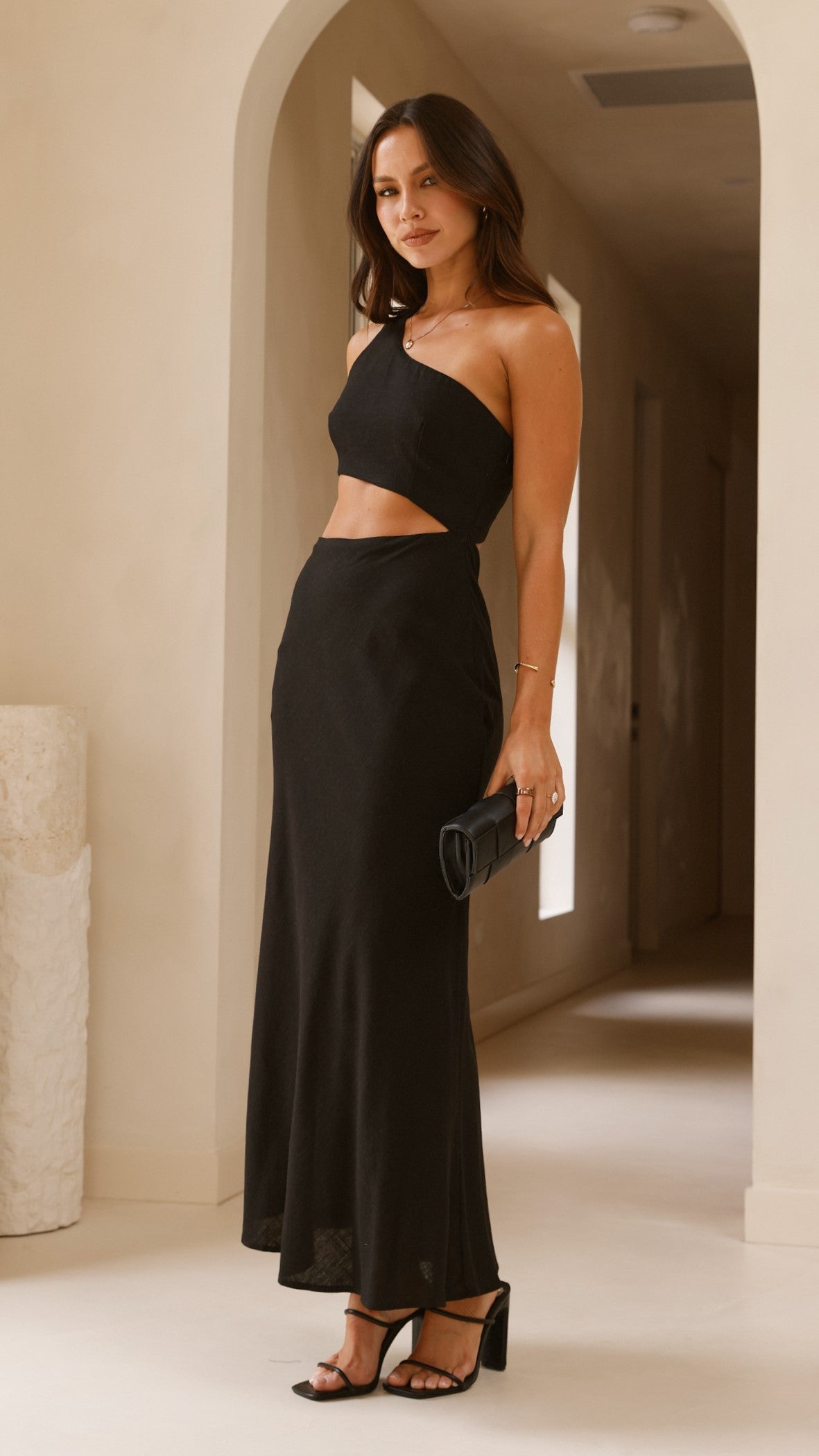 Abia Maxi Dress for Women - Elegant Black Long Flowy Dress for Summer, Beach, Parties & Casual Wear