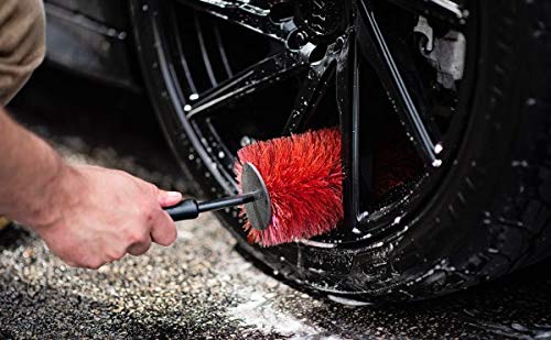 Soft Bristle Wheel Rim Brush 2 Pack - Long Handle Car Wheel & Tire Detailing Brush for Easy Reach - Scratch-Free Cleaning for Rims, Exhaust Tips, Vehicle Engine & Motorcycles - Perfect for Car Washing & Auto Detailing
