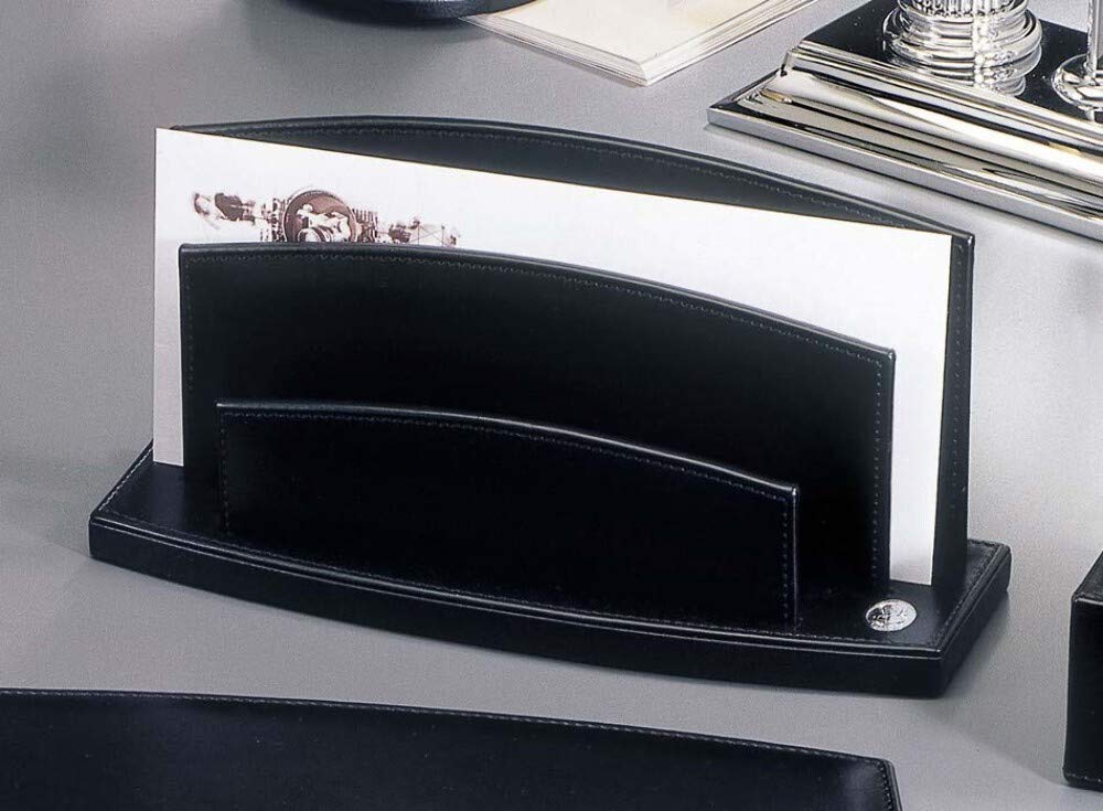 Premium M714 Genuine Leather Envelope Holder - Slim Black Document Organizer for Business, Travel & Everyday Use