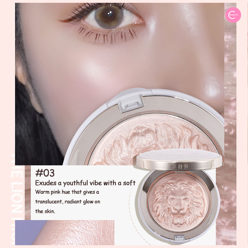 ORIGINAL ARTIST Lion Ginger Highlight Powder - Vegan & Cruelty-Free Shimmer Makeup for Cheeks & Face - Perfect for Everyday Glow & Special Occasions