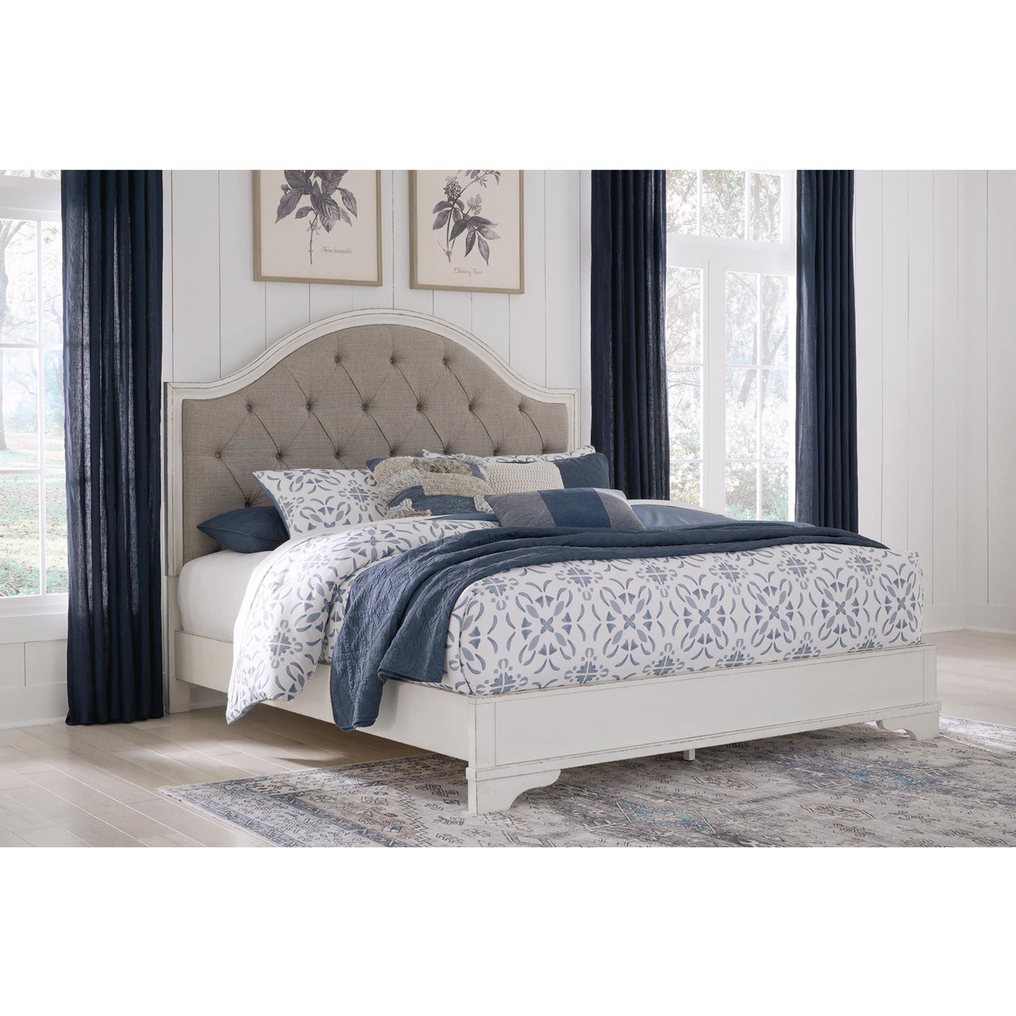 Blendon King Panel Bed Frame - Solid Wood Platform Bed with Headboard & Footboard - Modern & Stylish Bedroom Furniture for Master Suite or Guest Room