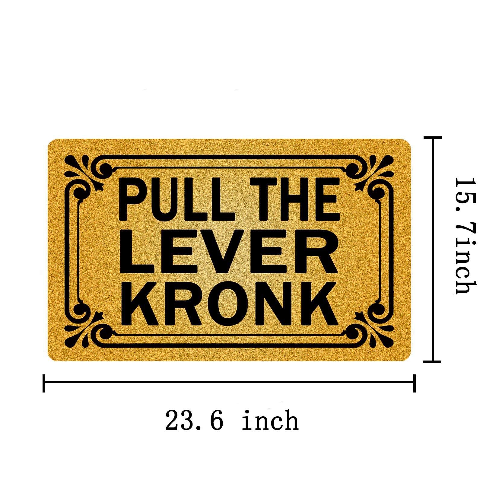FunXiLin Funny Welcome Doormat 23.6x15.7 Inch - Non-Slip Rubber Back Kitchen Rug, Personalized Entrance Mat with 'Pull The Lever Kronk' Design - Perfect for Home Decor, Front Door, and Office Welcome Mats